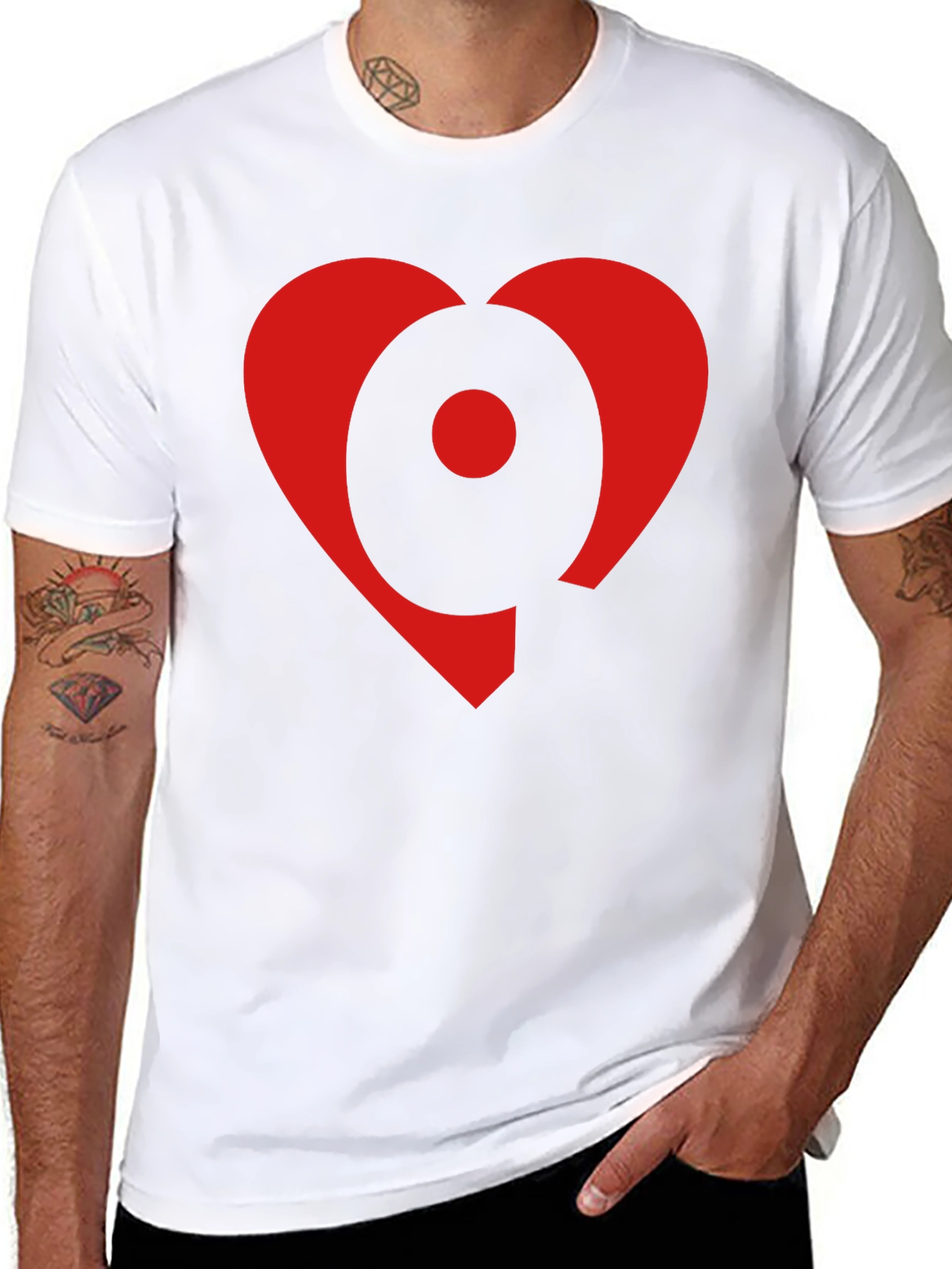 Heart Circle Graphic Black T-Shirt
