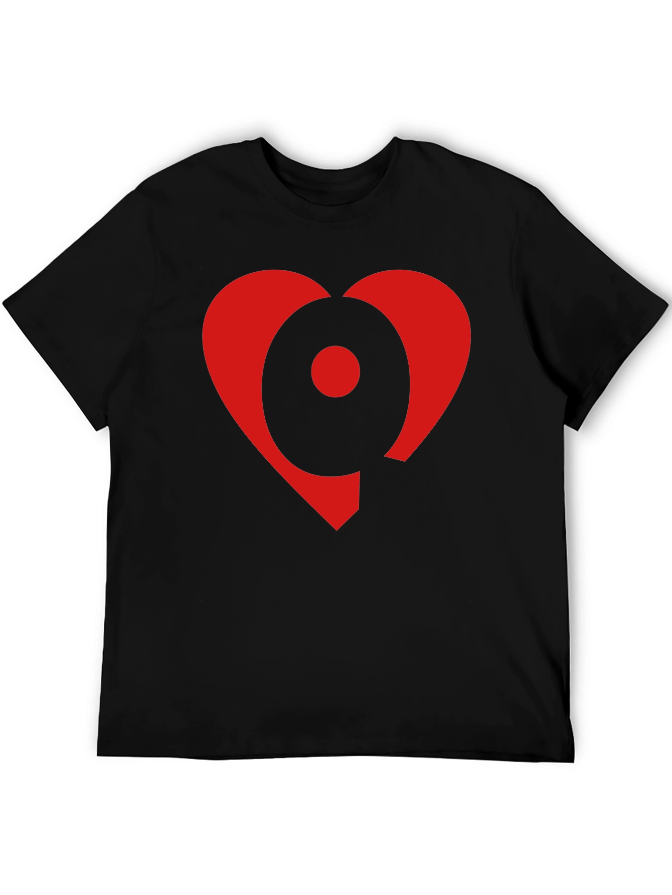 Heart Circle Graphic Black T-Shirt