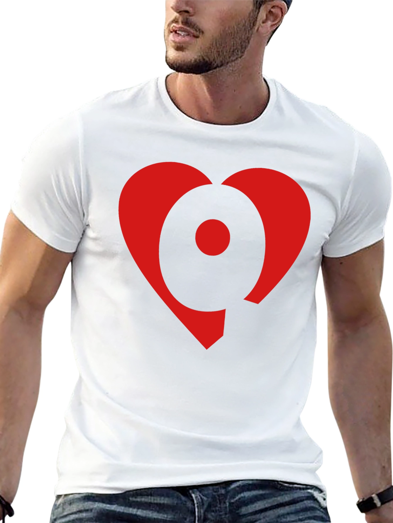 Heart Circle Graphic Black T-Shirt
