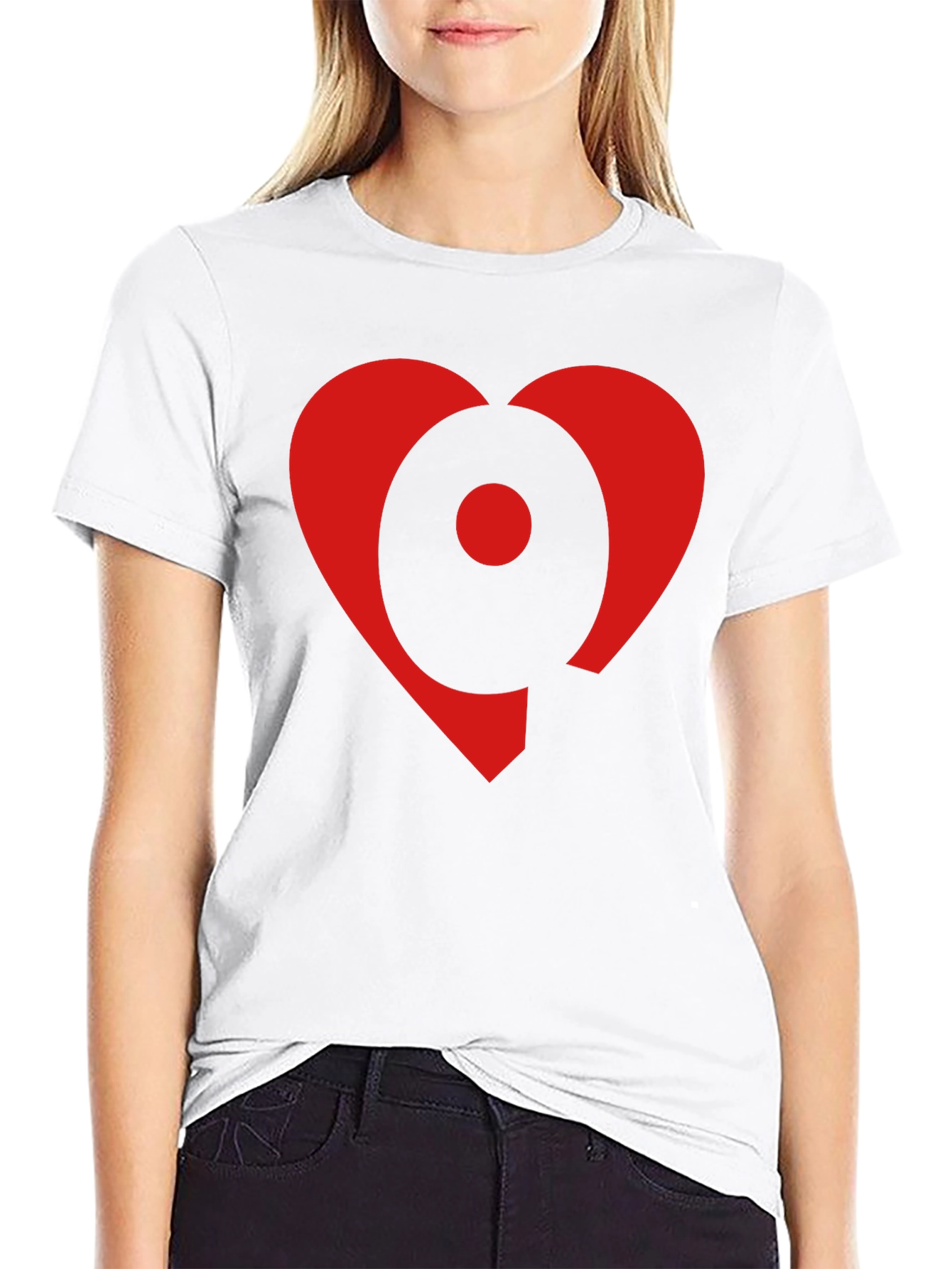 Heart Circle Graphic Black T-Shirt