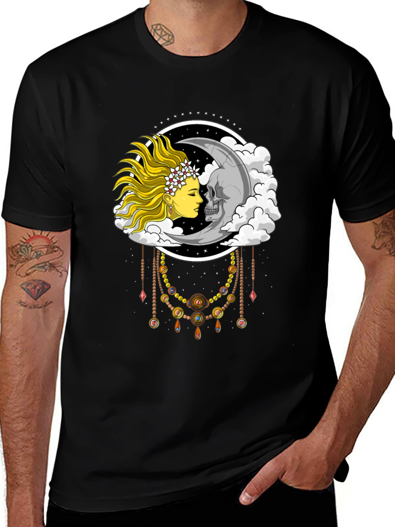 Sun & Moon Face T-Shirt - Dreamy Graphic Tee