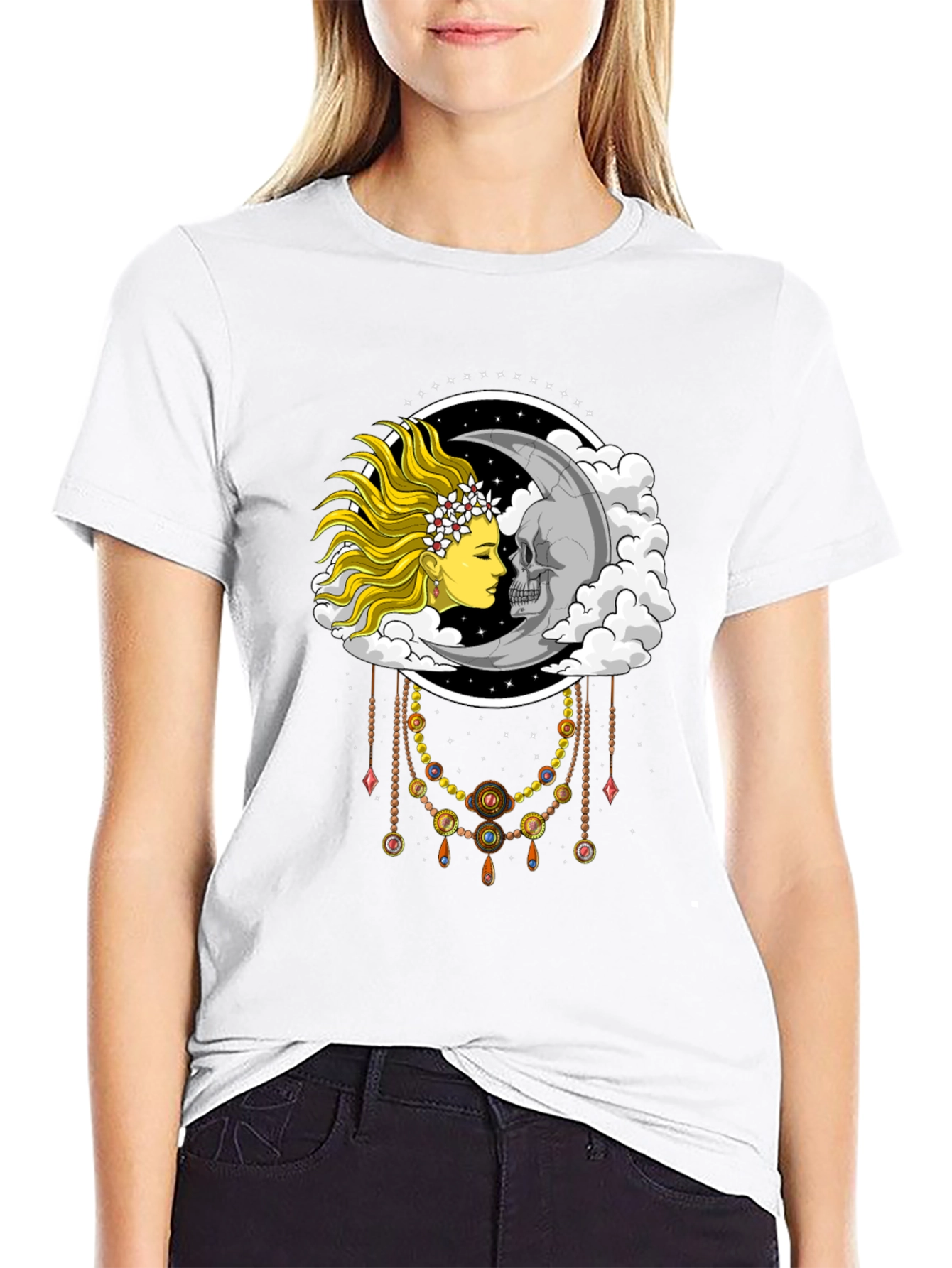 Sun & Moon Face T-Shirt - Dreamy Graphic Tee