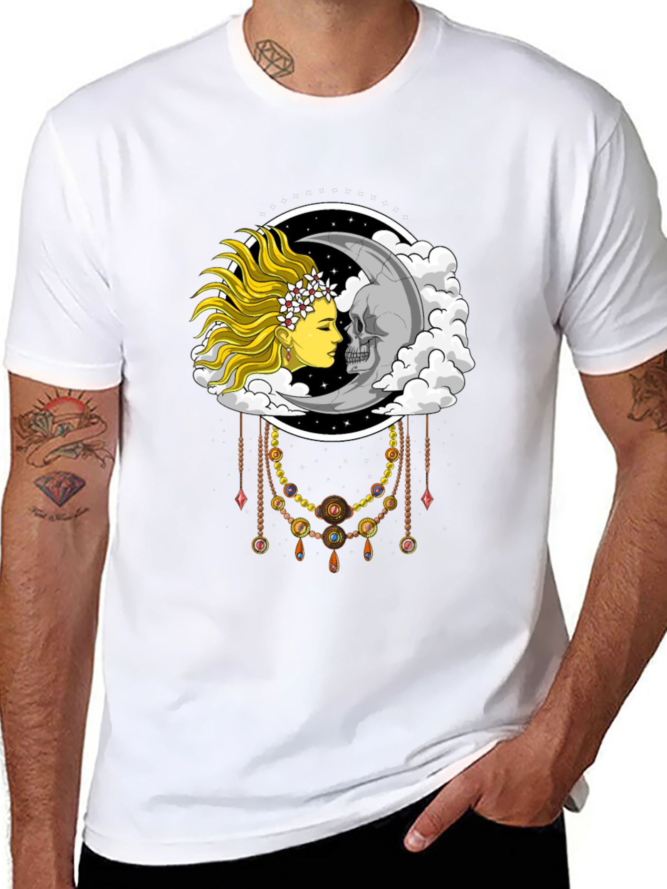 Sun & Moon Face T-Shirt - Dreamy Graphic Tee