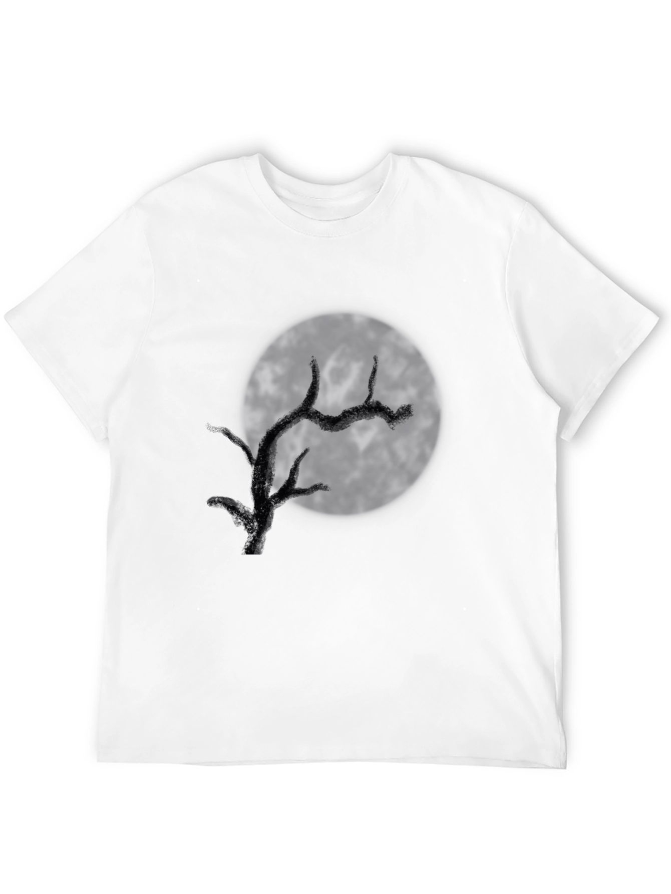 Mens Black Moonlit Tree Graphic Tee