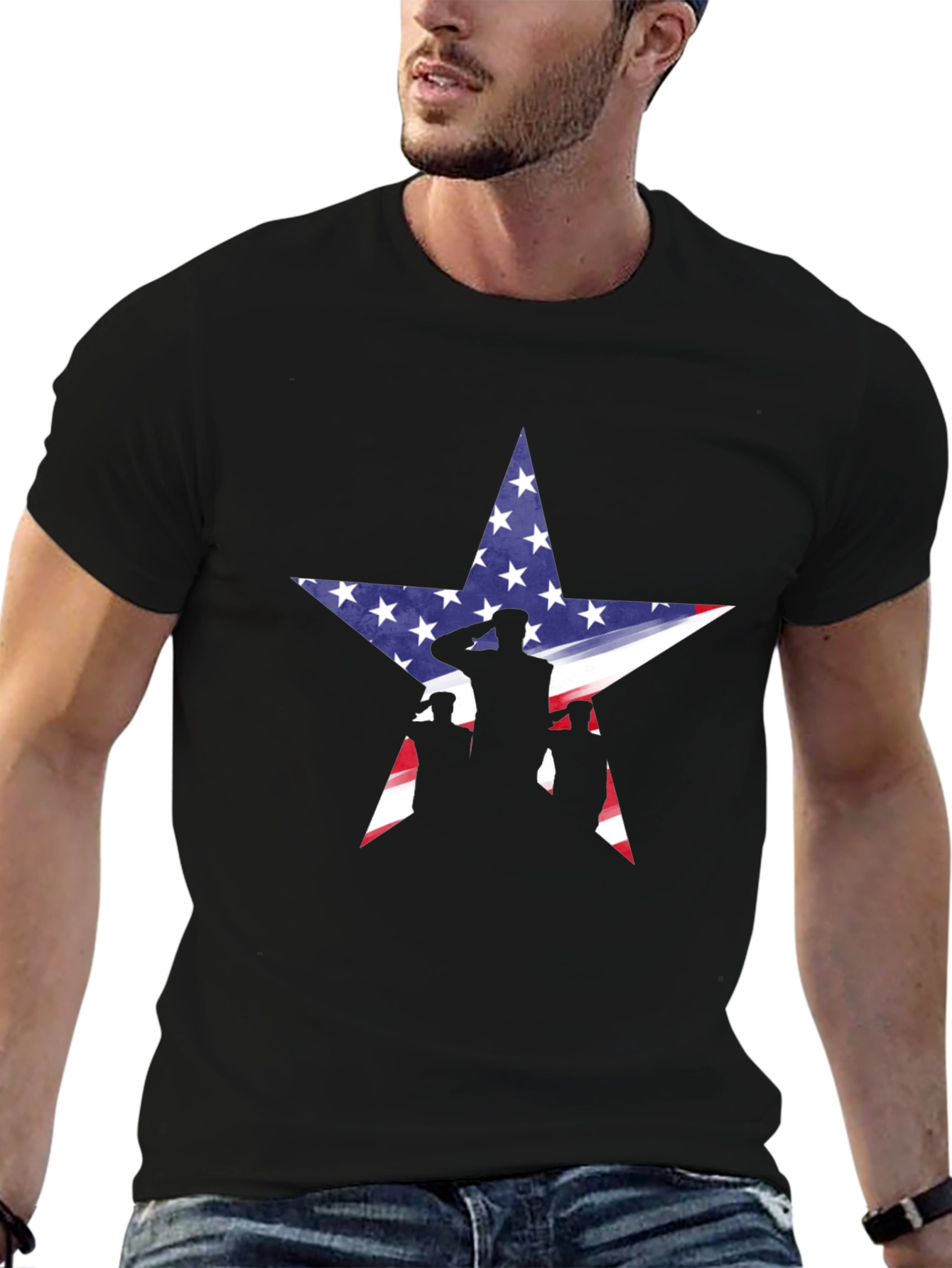 Patriotic Star Graphic T-Shirt