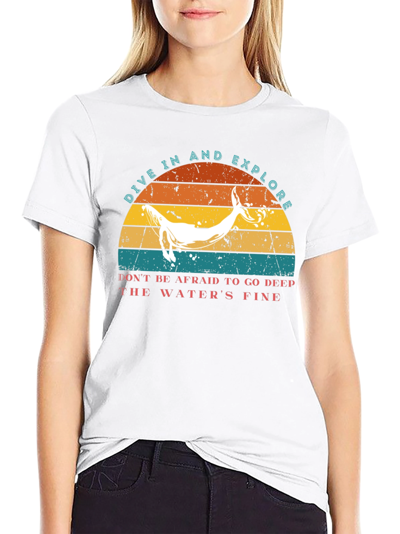 Dive In & Explore Whale Graphic T-Shirt