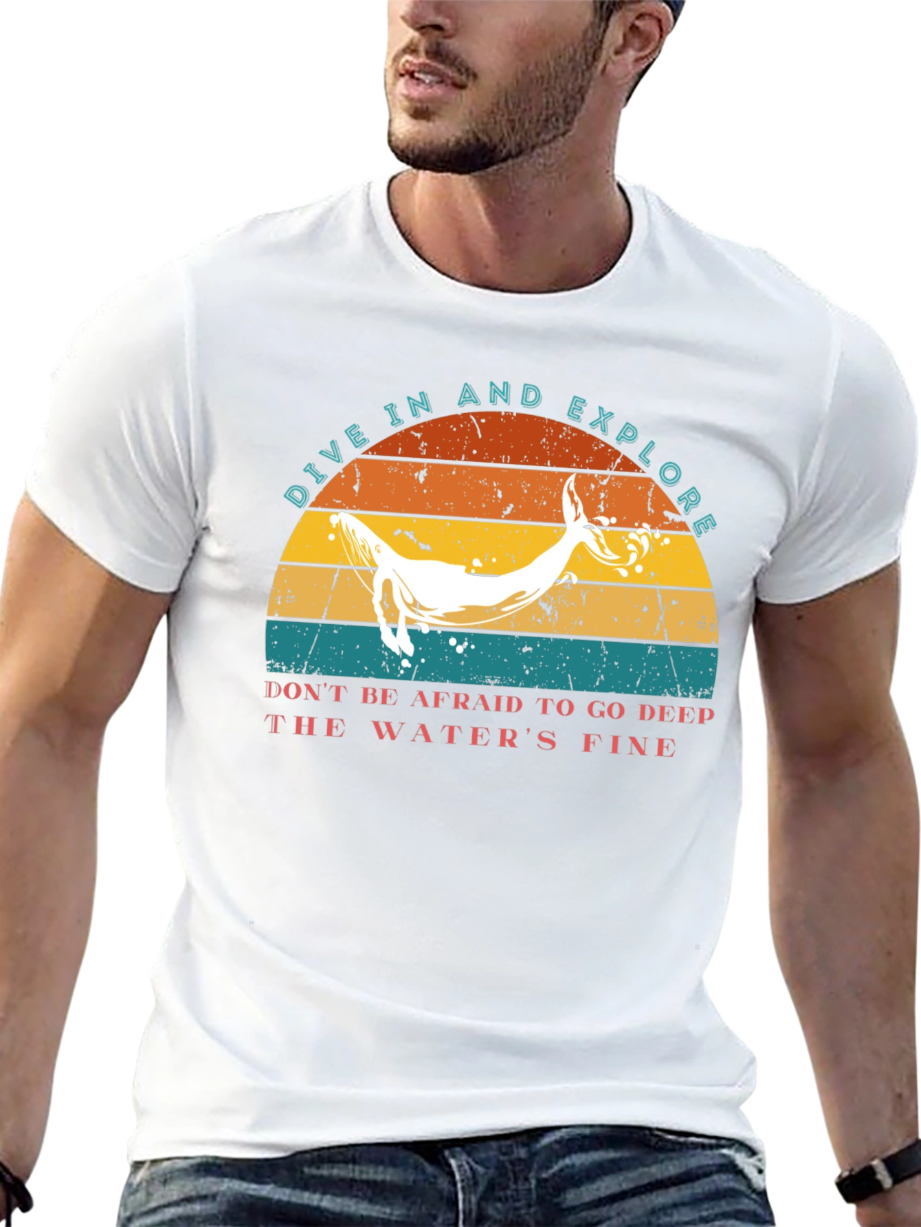 Dive In & Explore Whale Graphic T-Shirt