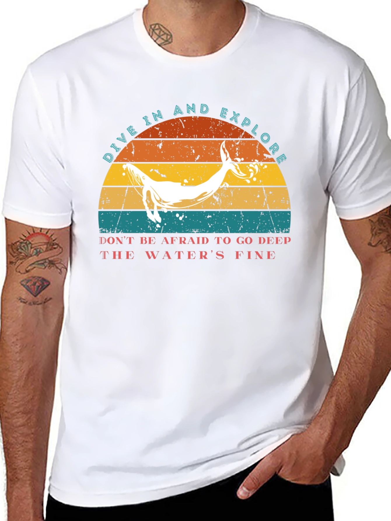 Dive In & Explore Whale Graphic T-Shirt