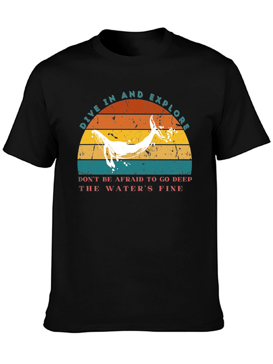 Dive In & Explore Whale Graphic T-Shirt