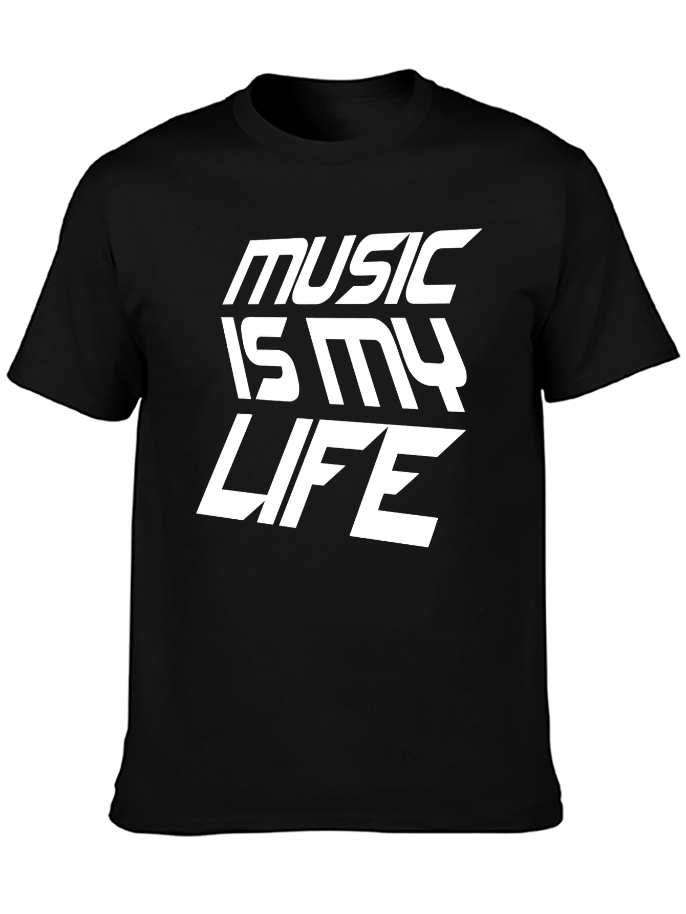 Music is My Life Black Graphic T-Shirt