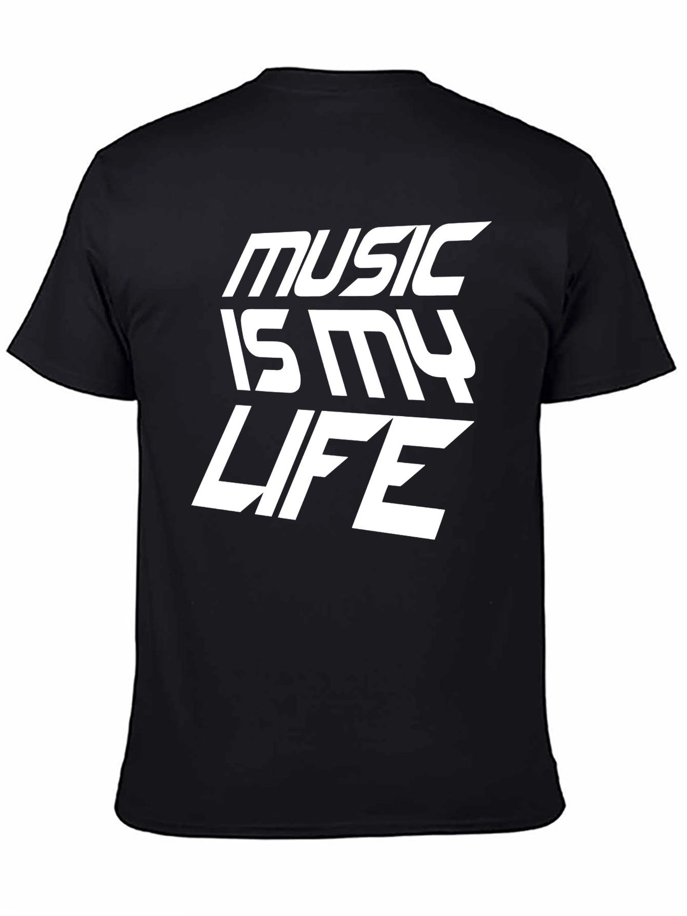 Music is My Life Black Graphic T-Shirt