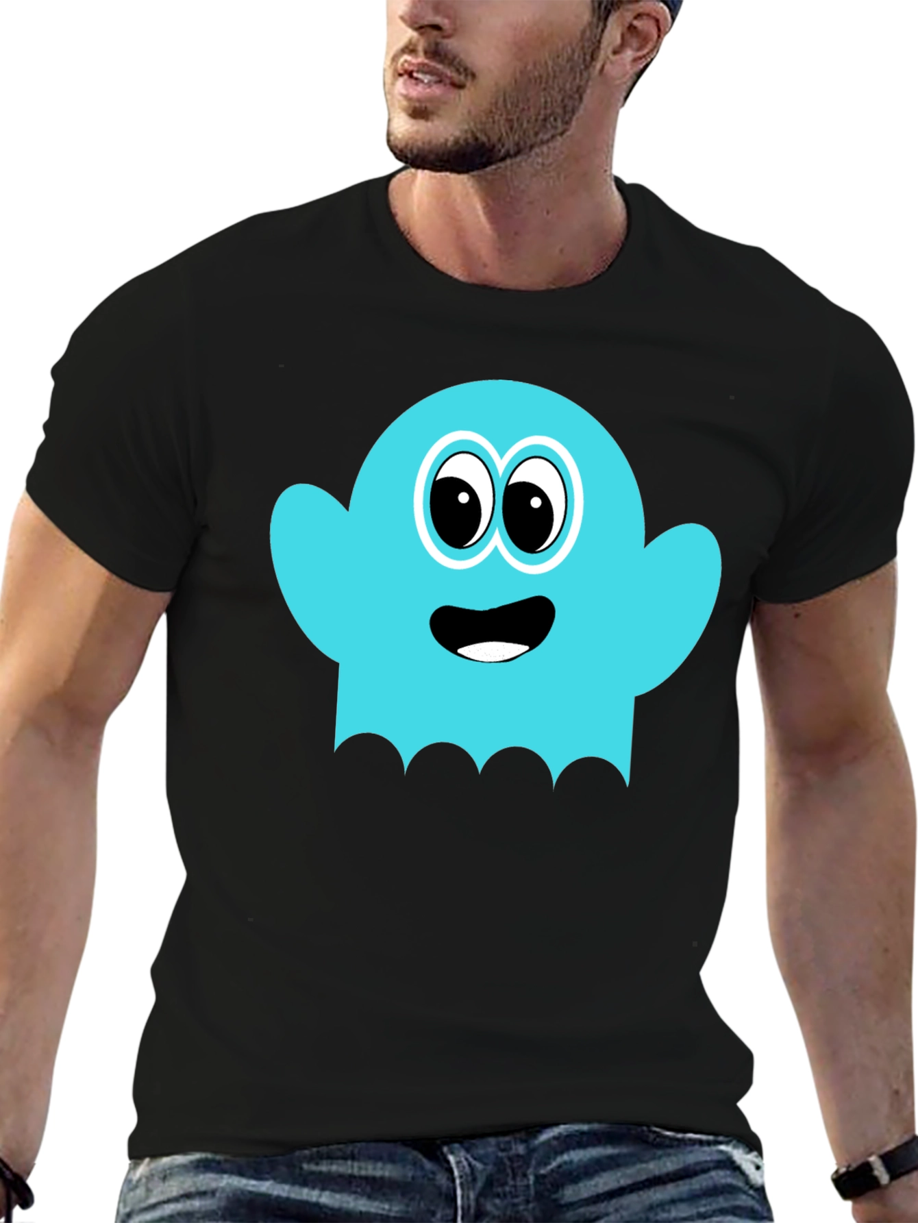 Fun Ghost Graphic Tee - Soft Cotton Blend