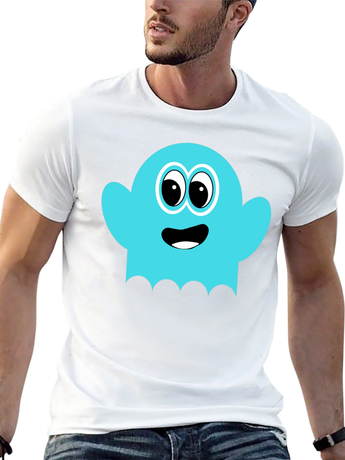 Fun Ghost Graphic Tee - Soft Cotton Blend