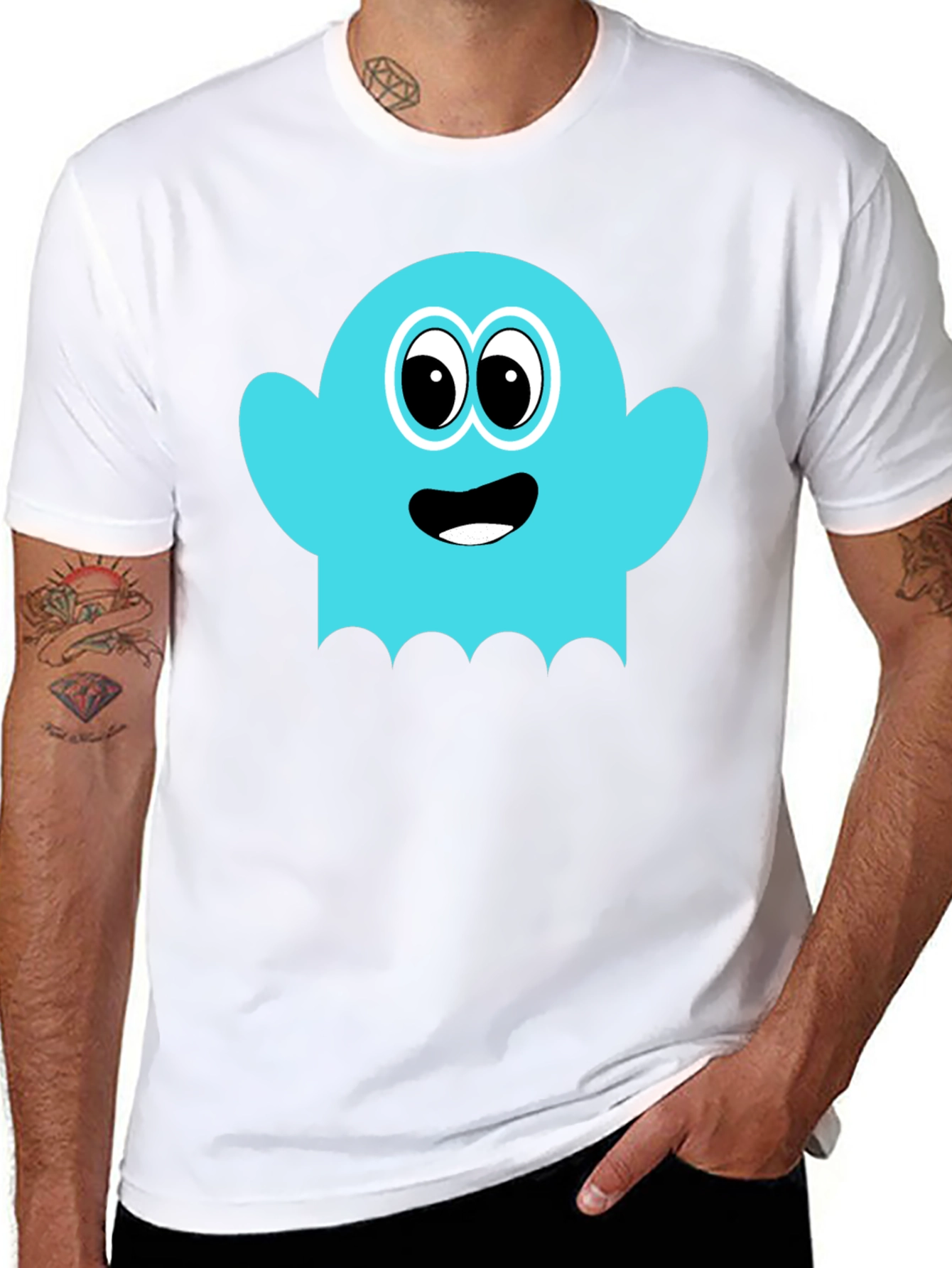 Fun Ghost Graphic Tee - Soft Cotton Blend