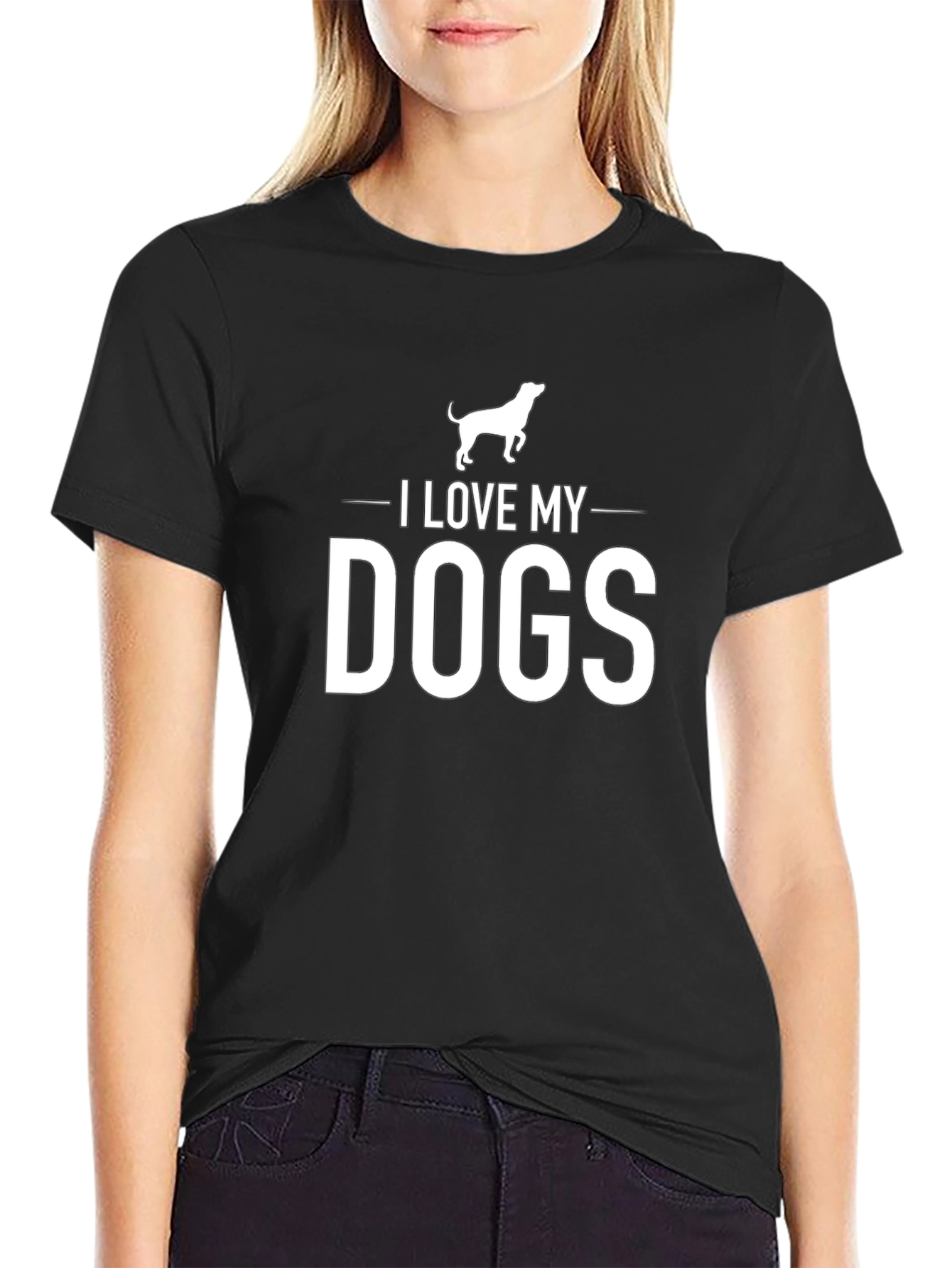 I Love My Dogs Black Graphic Tee
