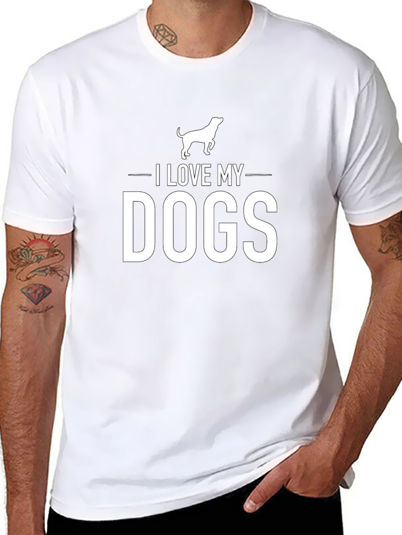 I Love My Dogs Black Graphic Tee