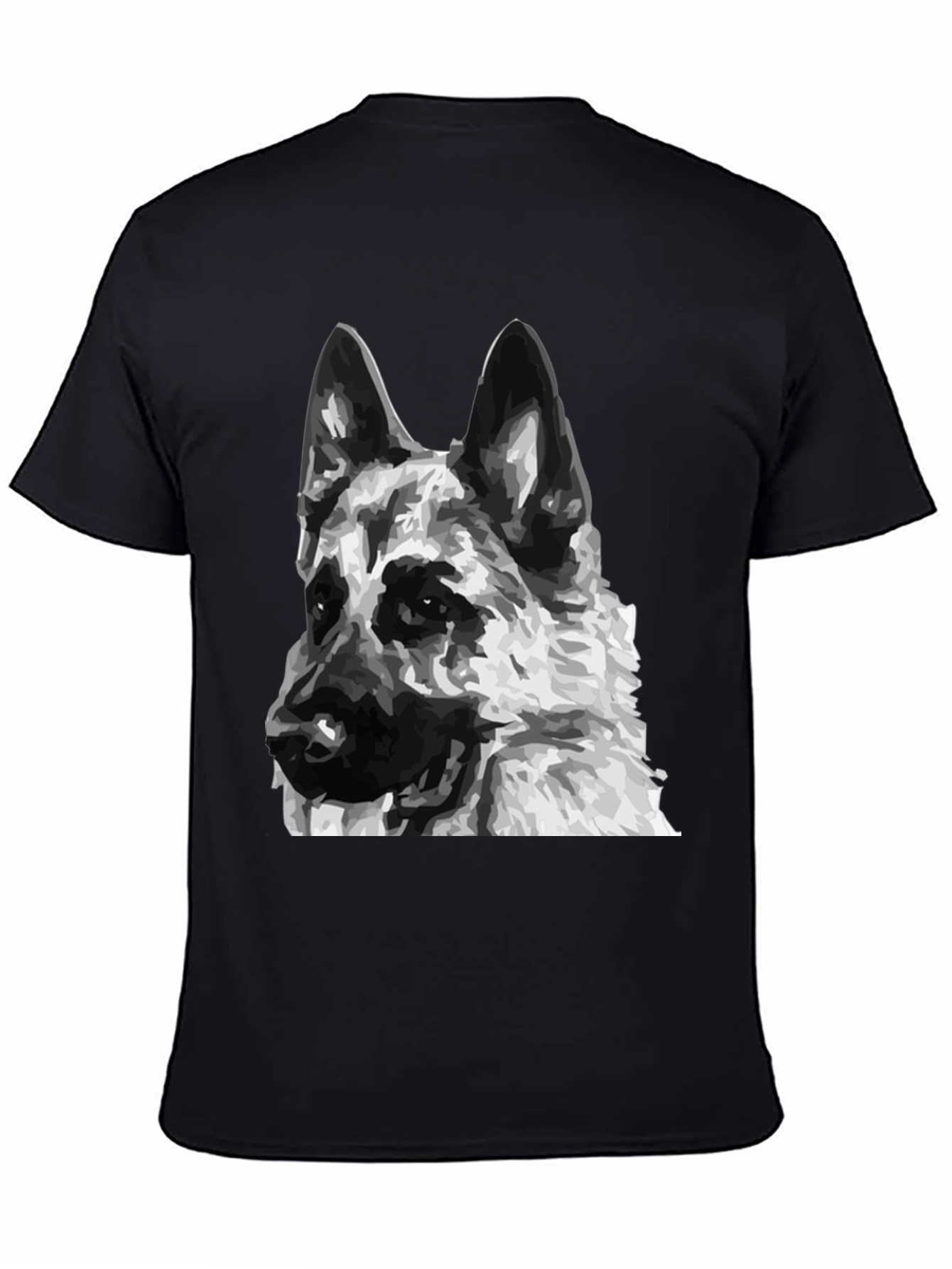 German Shepherd Dog Graphic Tee - Unisex Black T-Shirt