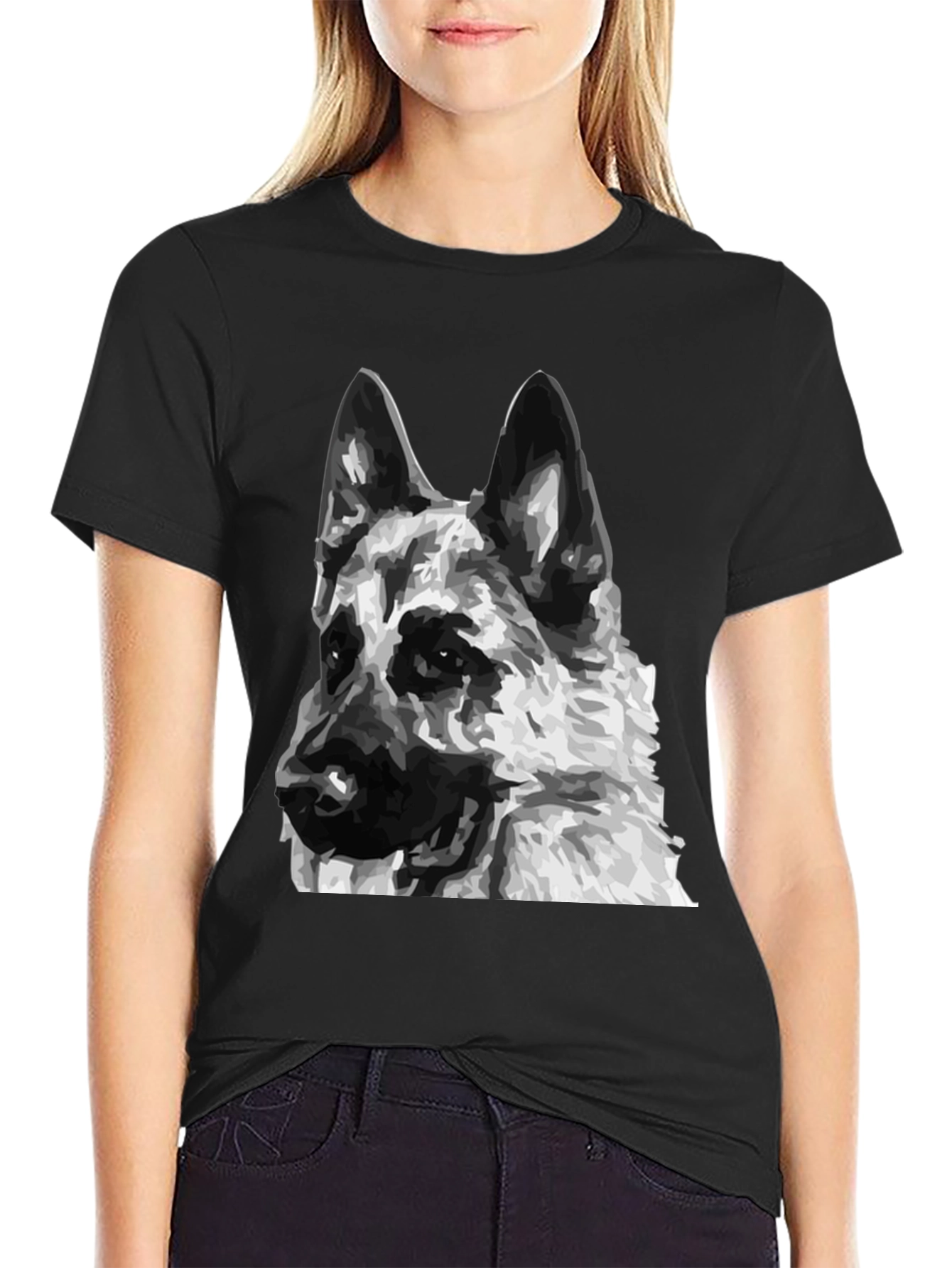 German Shepherd Dog Graphic Tee - Unisex Black T-Shirt