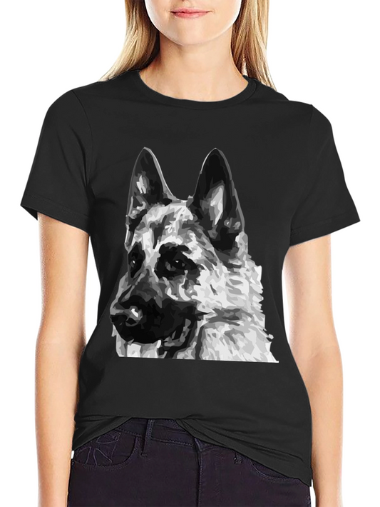 German Shepherd Dog Graphic Tee - Unisex Black T-Shirt