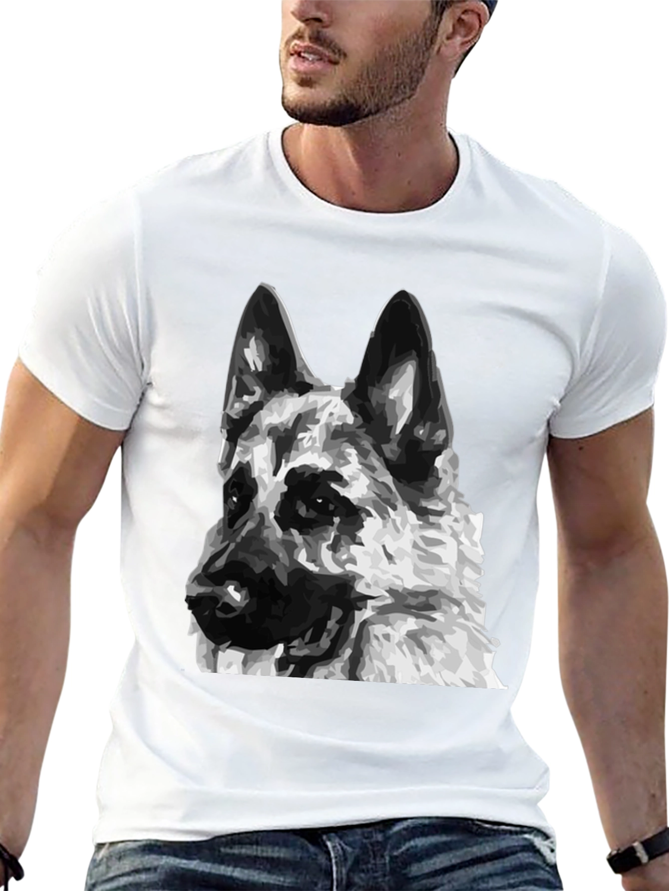 German Shepherd Dog Graphic Tee - Unisex Black T-Shirt