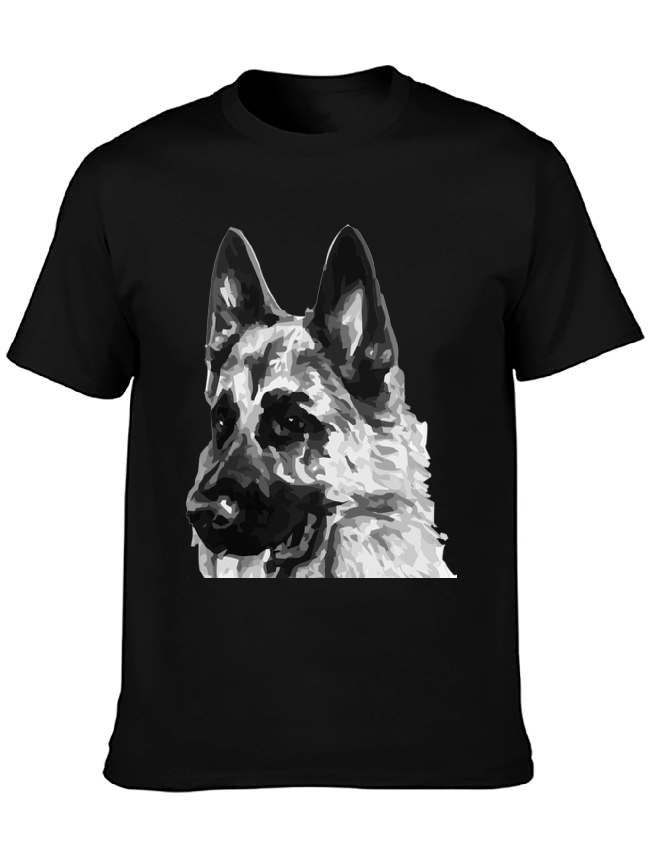German Shepherd Dog Graphic Tee - Unisex Black T-Shirt