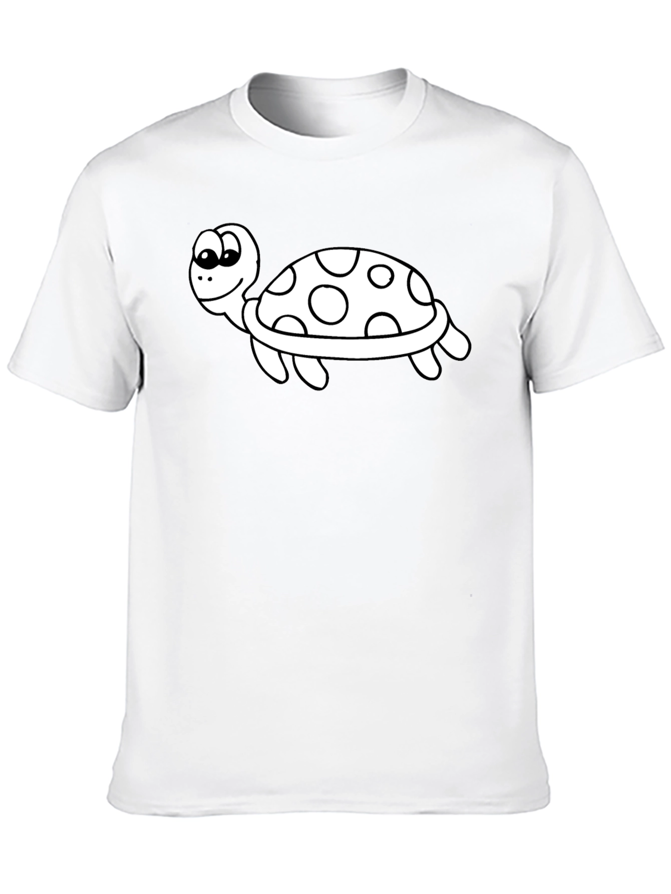 Cartoon Turtle Graphic Tee - Black