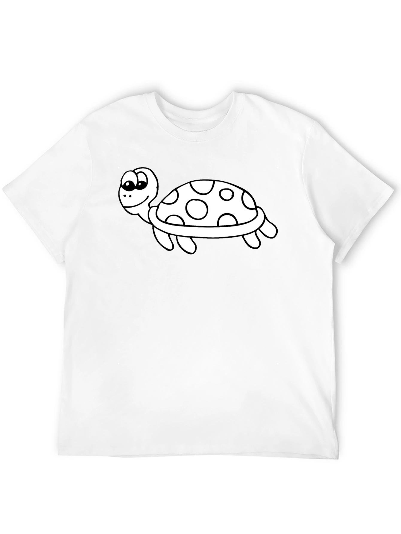 Cartoon Turtle Graphic Tee - Black