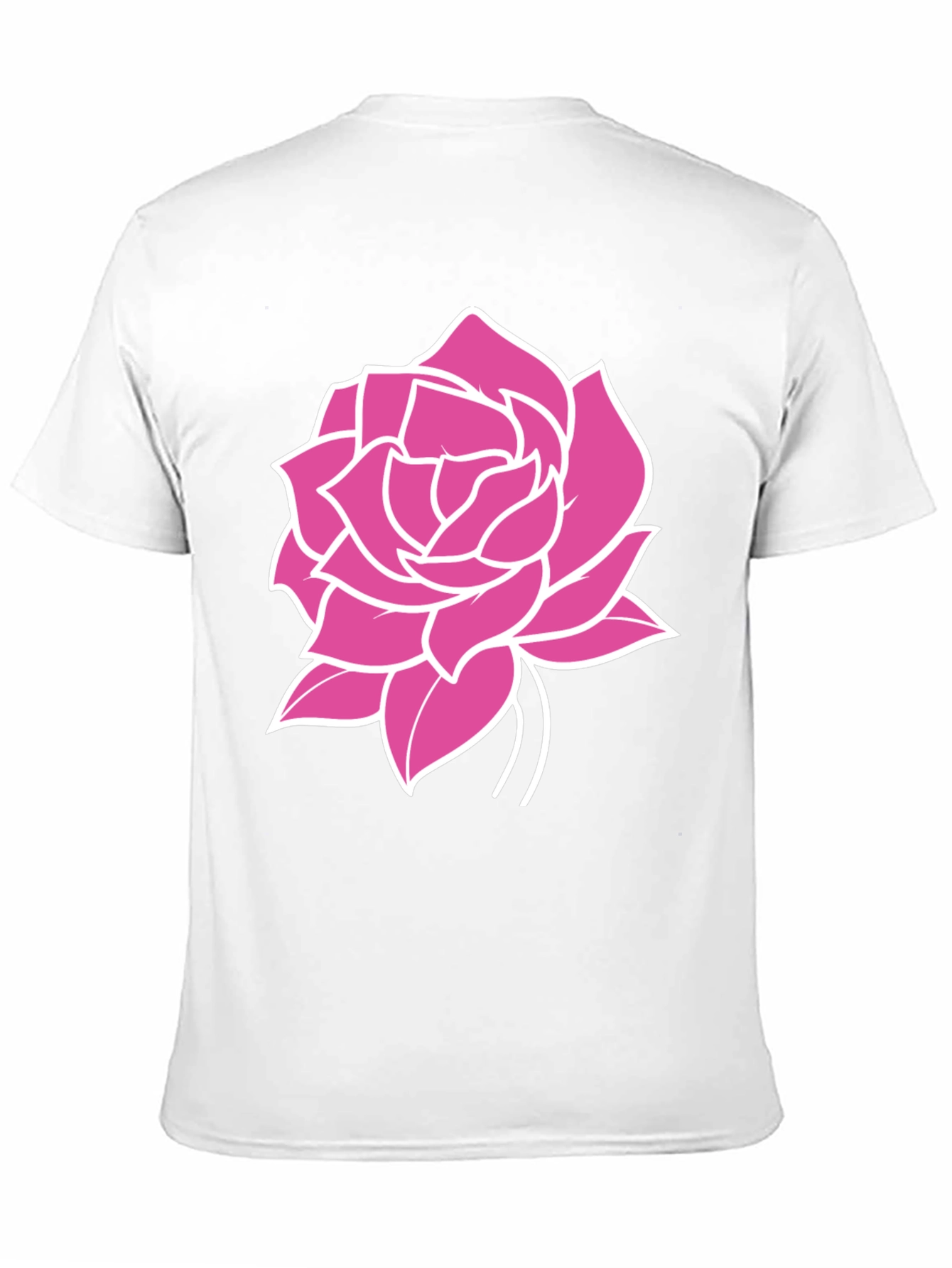 Black T-Shirt with Pink Rose Graphic