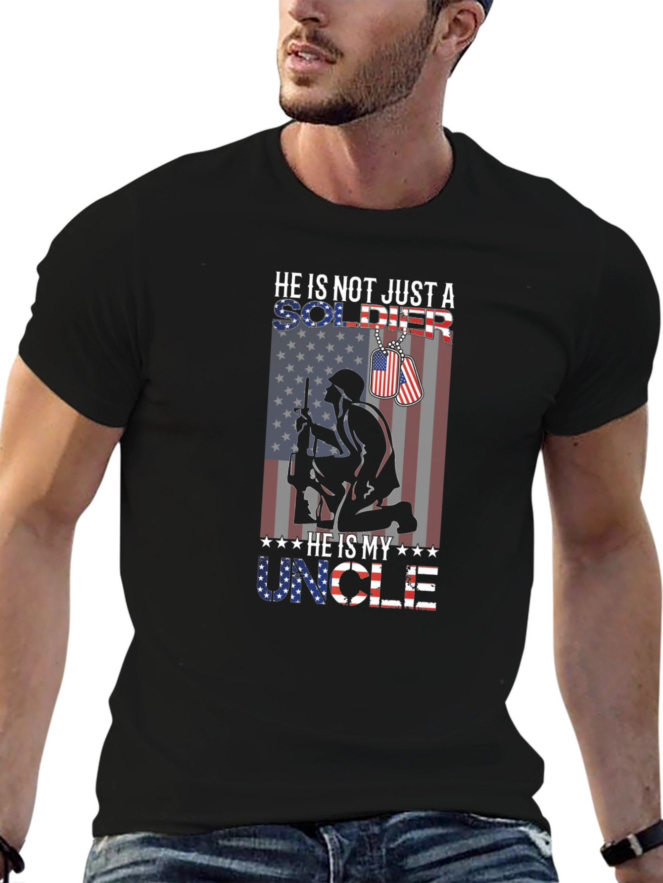 He Is My Uncle Soldier Graphic Tee