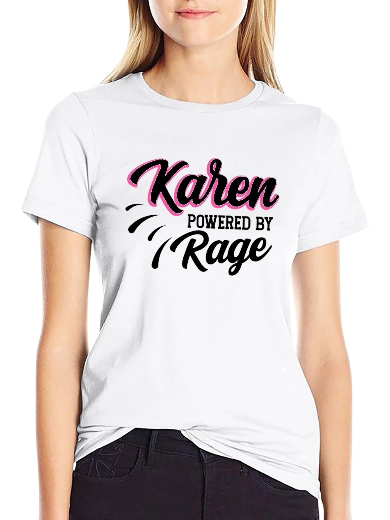 Karen Powered by Rage Black T-Shirt