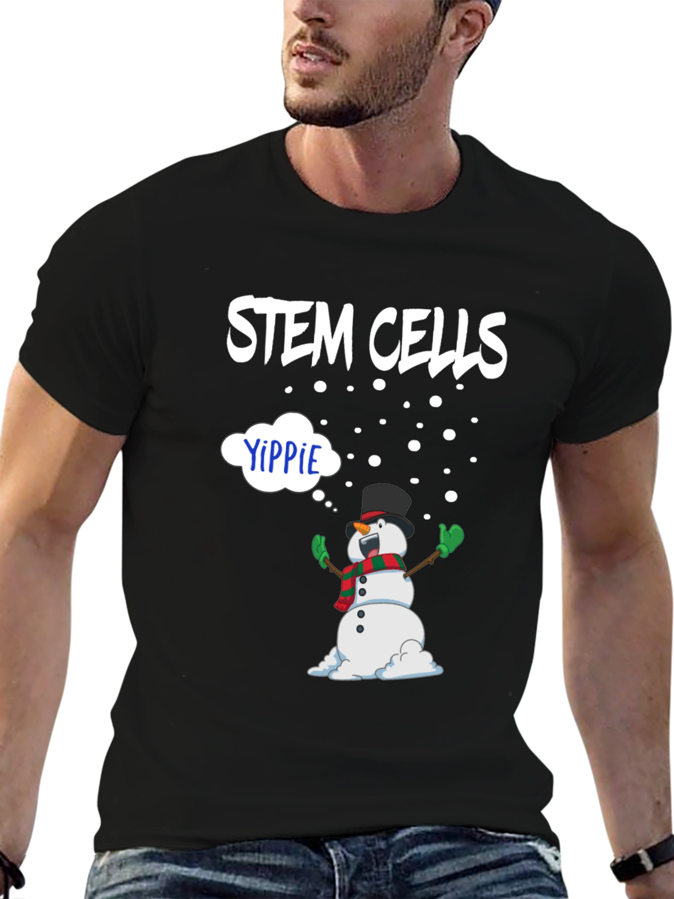 Stem Cells Yippie Snowman Graphic Tee