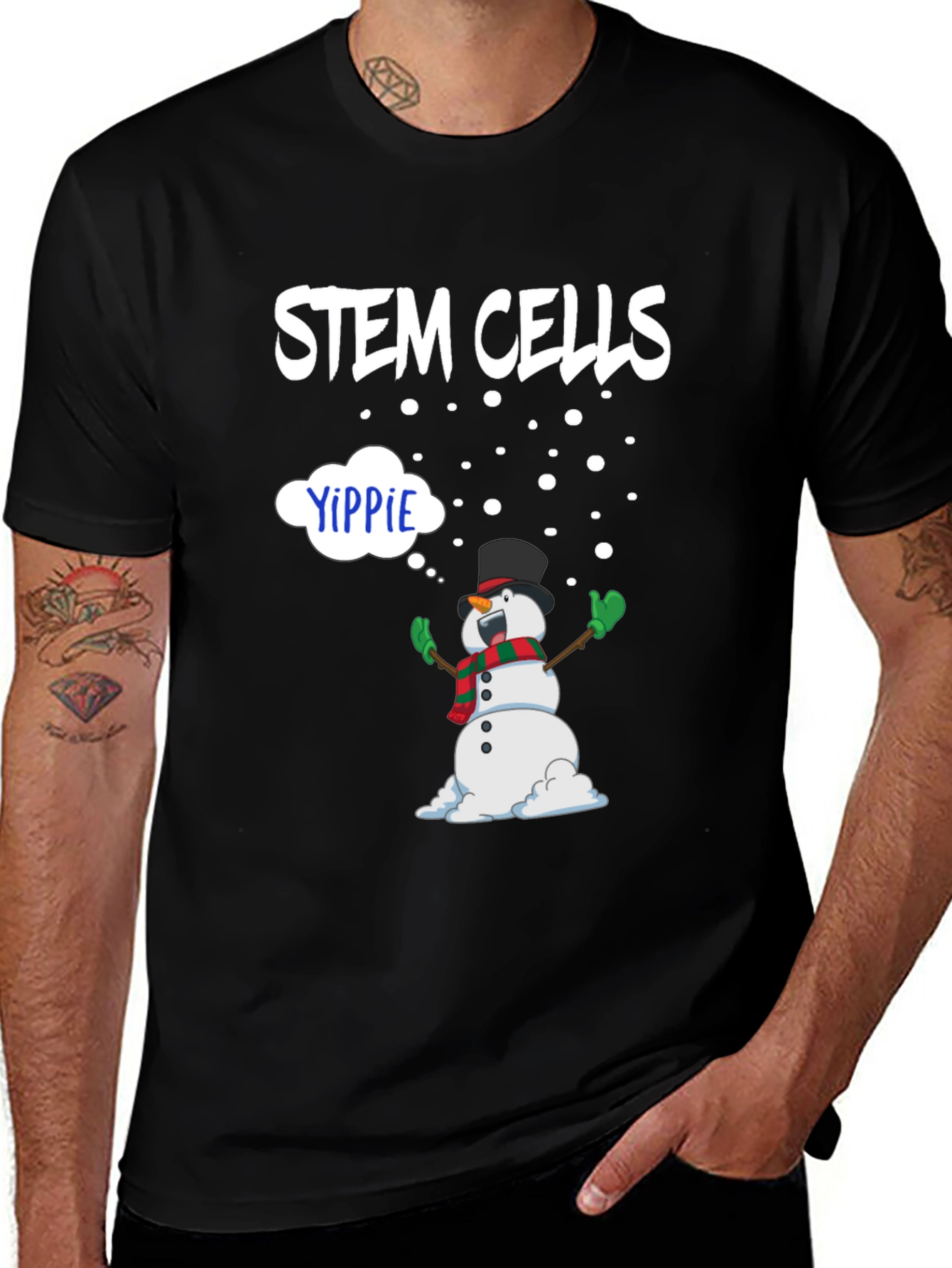 Stem Cells Yippie Snowman Graphic Tee