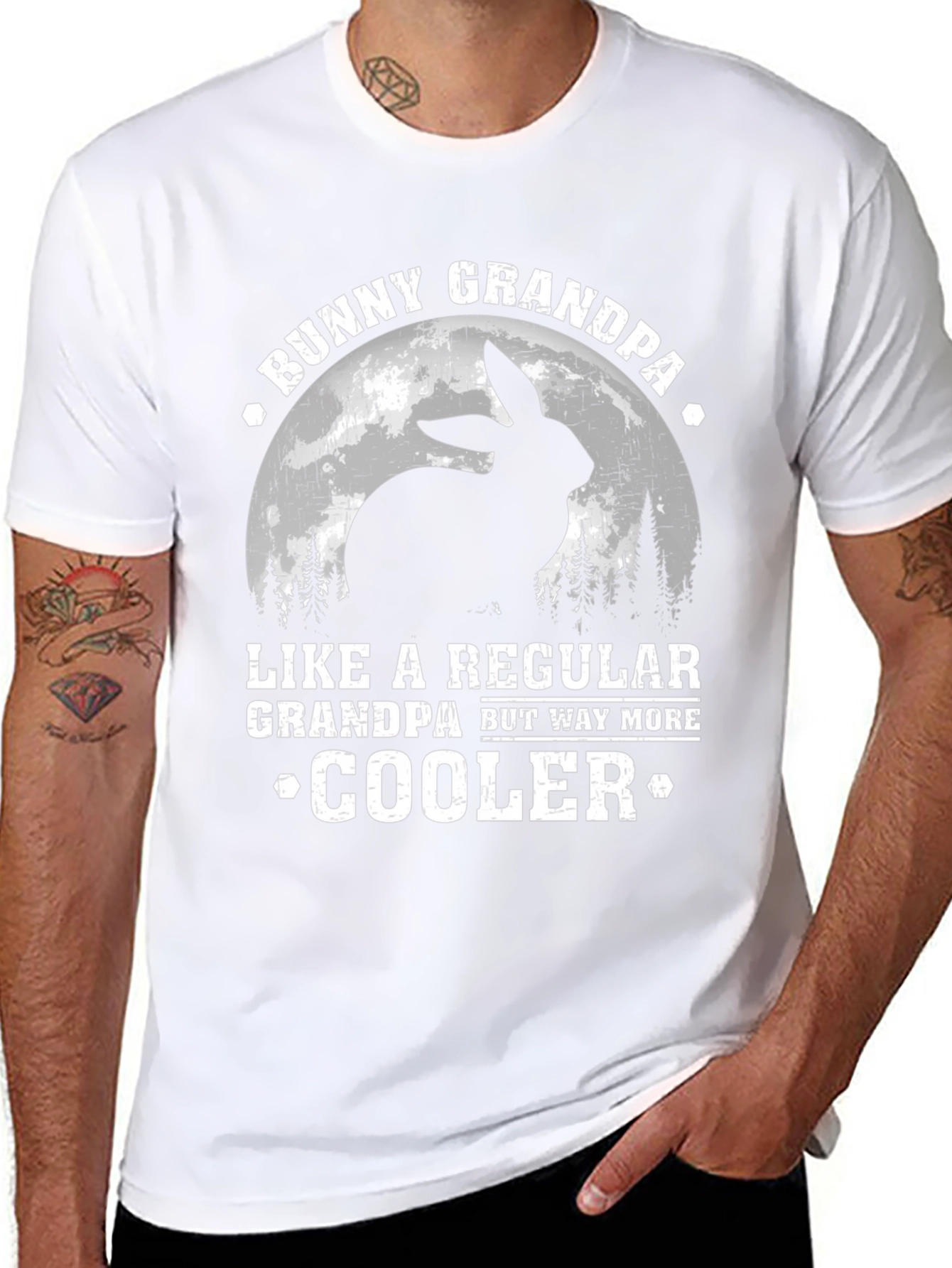 Bunny Grandpa T-Shirt - Cool Grandpa Rabbit Design