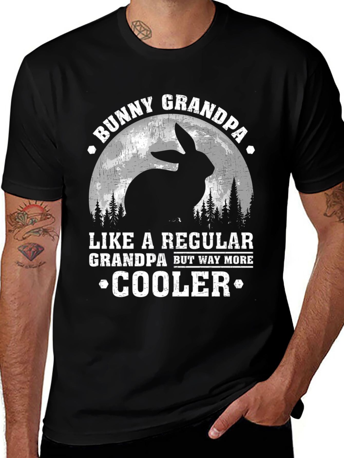 Bunny Grandpa T-Shirt - Cool Grandpa Rabbit Design