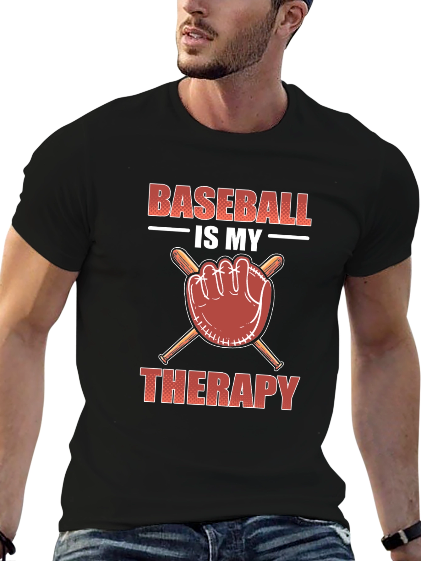 Baseball is my therapy t-shirt