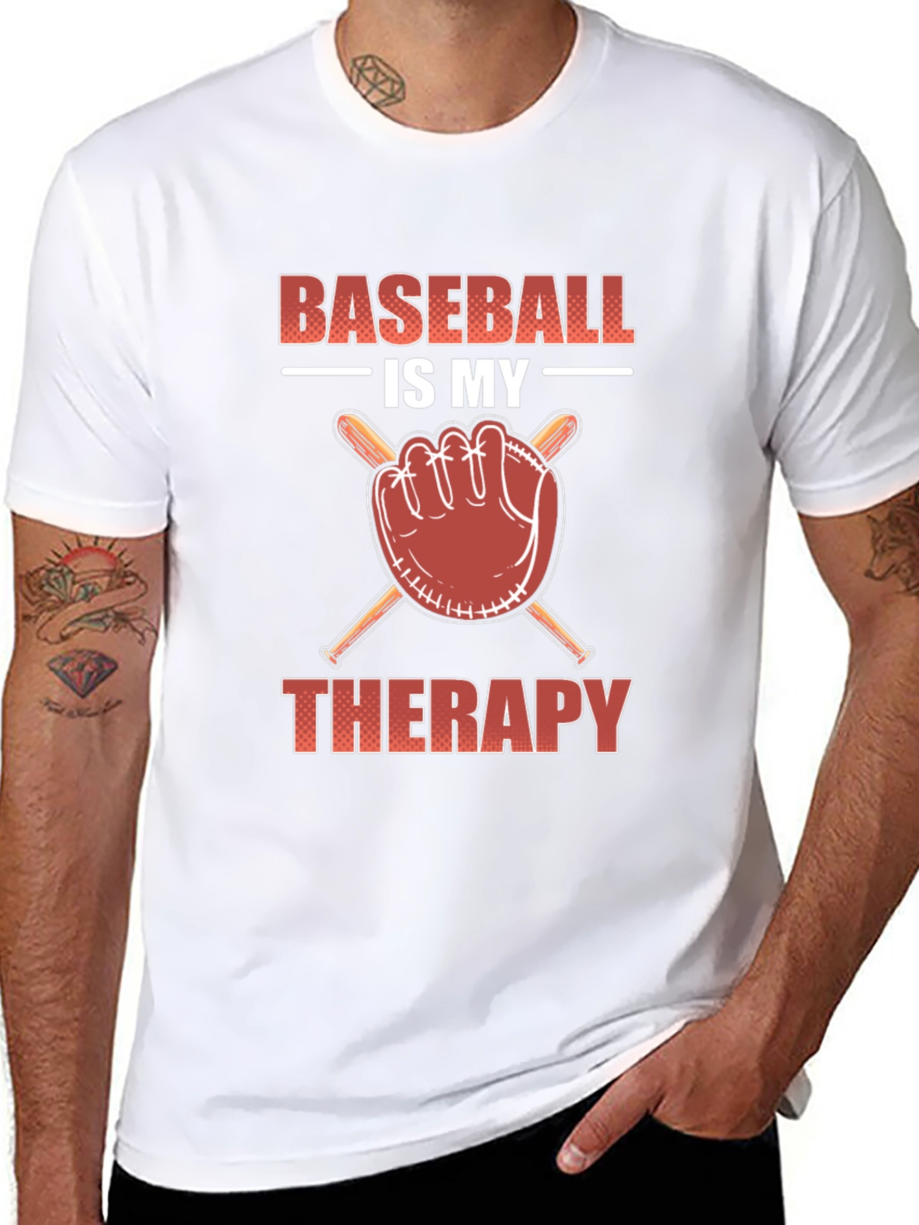 Baseball is my therapy t-shirt
