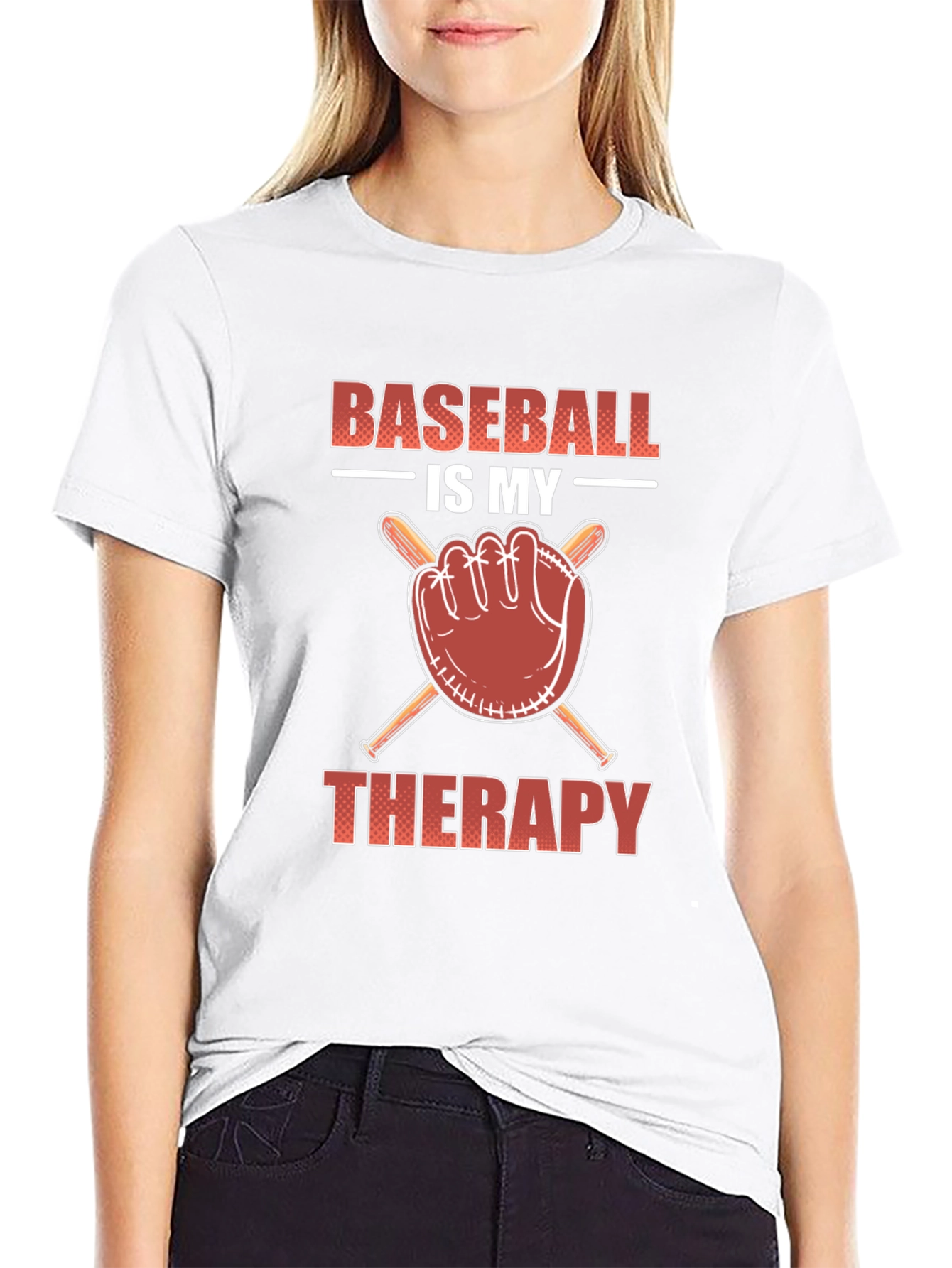 Baseball is my therapy t-shirt