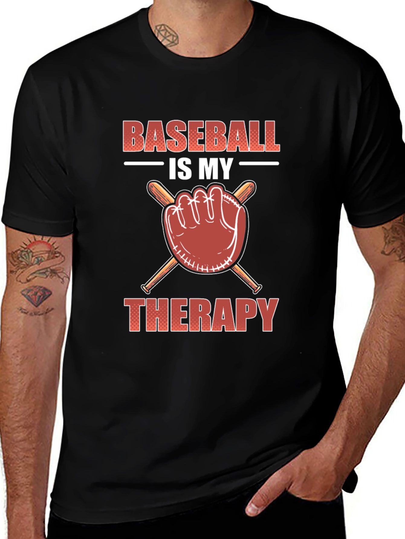 Baseball is my therapy t-shirt