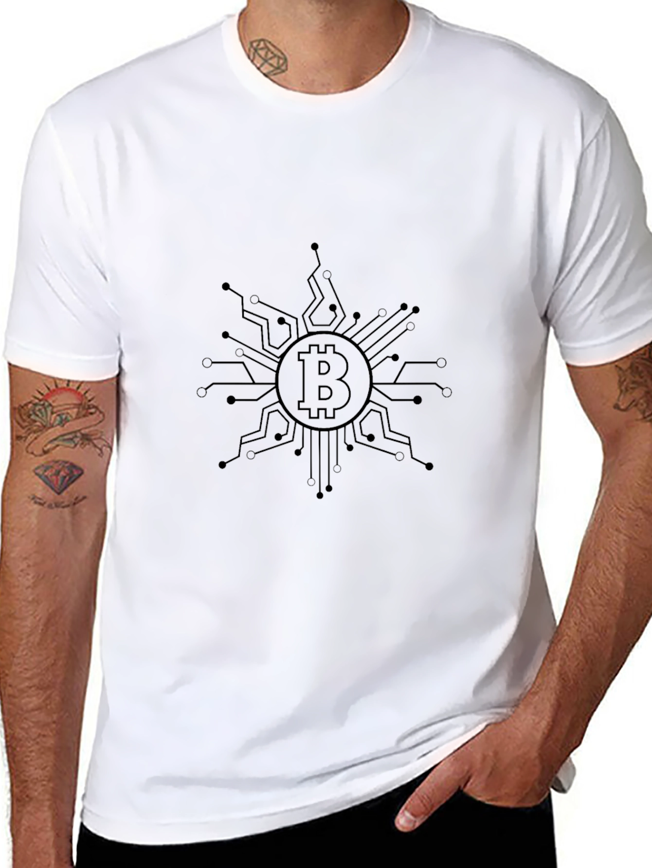 Bitcoin Circuit Design Black T-Shirt