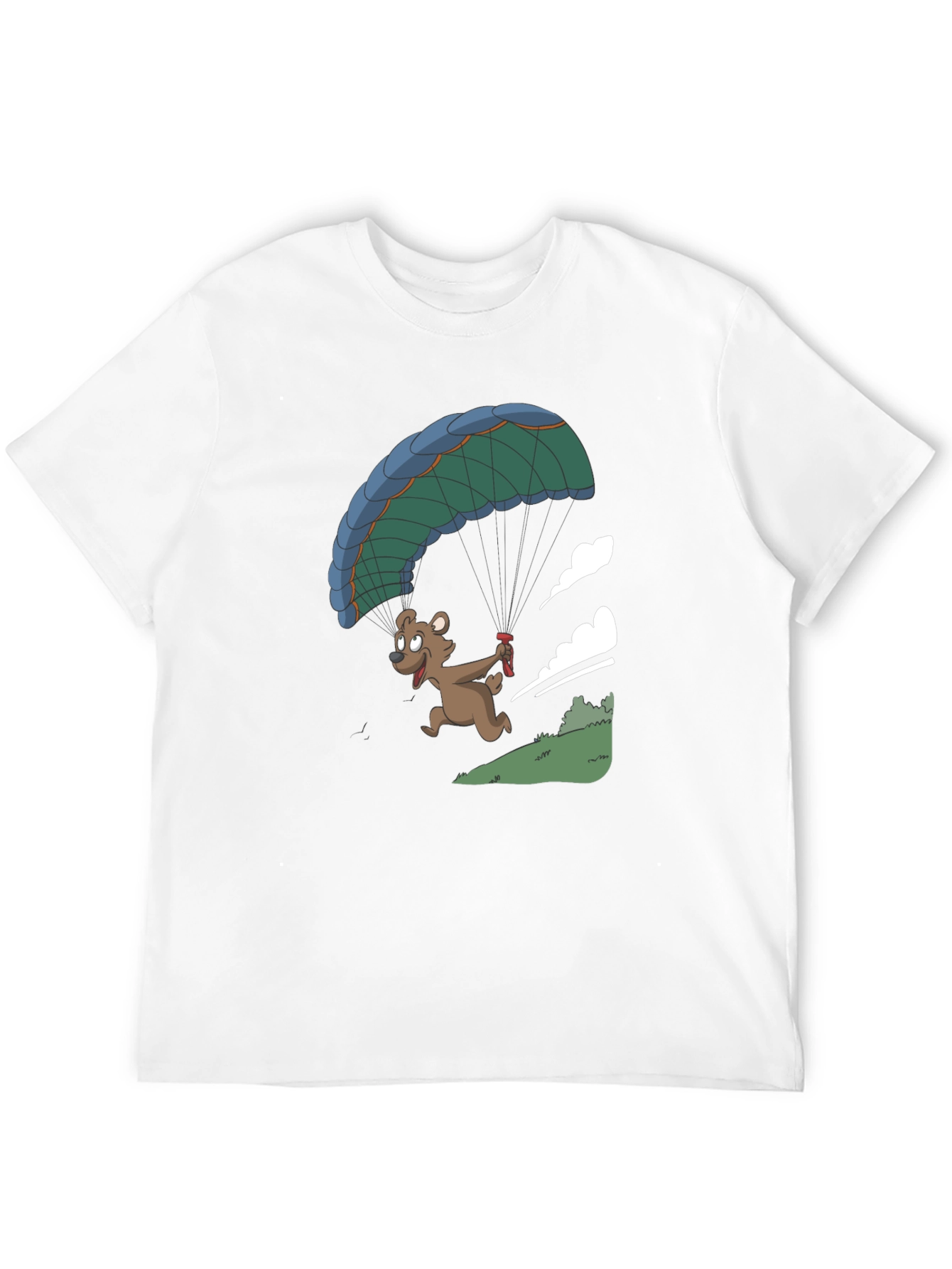 Bear Parachute Graphic T-Shirt - Black Casual Tee