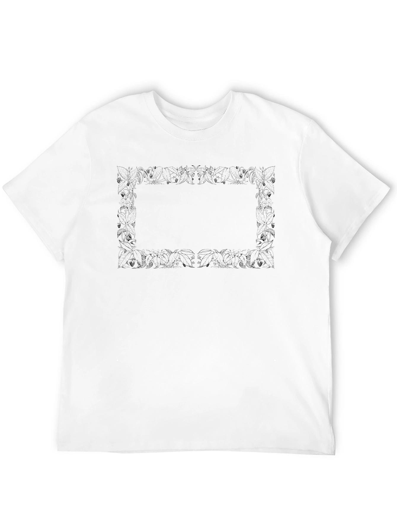 Abstract Bordered Black T-Shirt