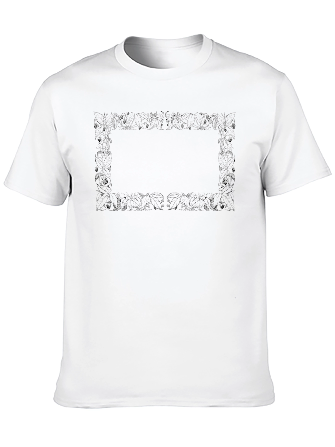 Abstract Bordered Black T-Shirt