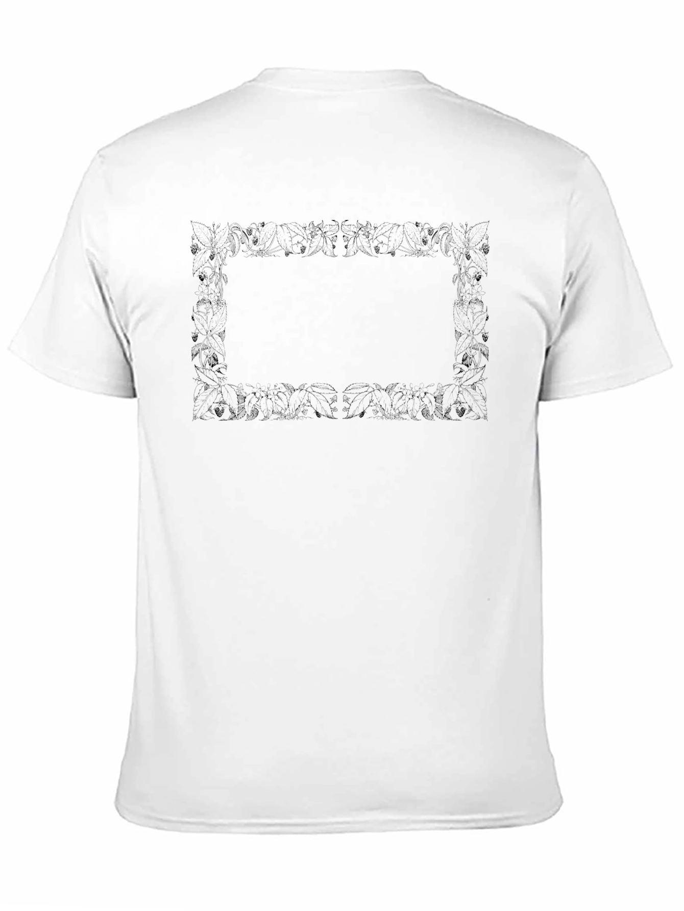 Abstract Bordered Black T-Shirt