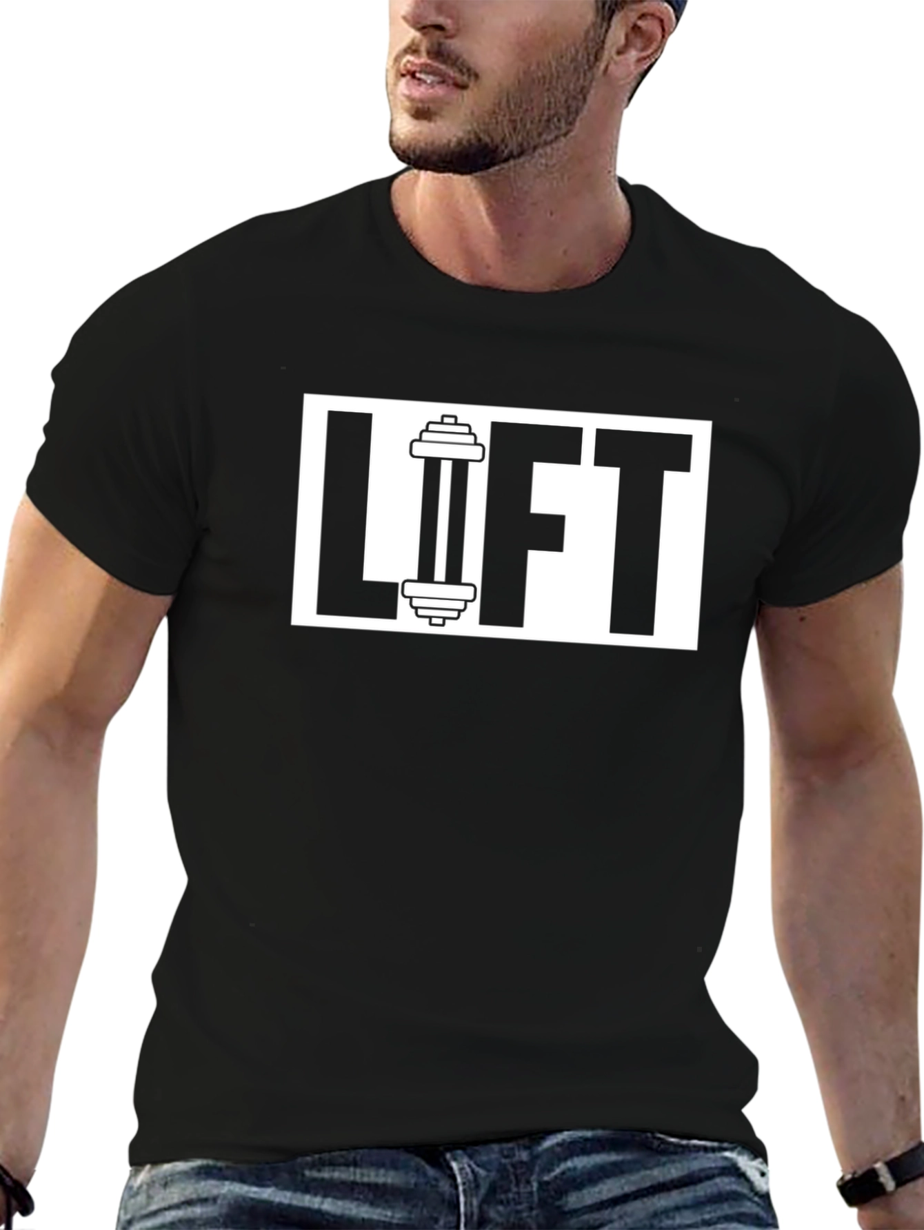 Lift Gym T-Shirt - Black Cotton Fitness Tee