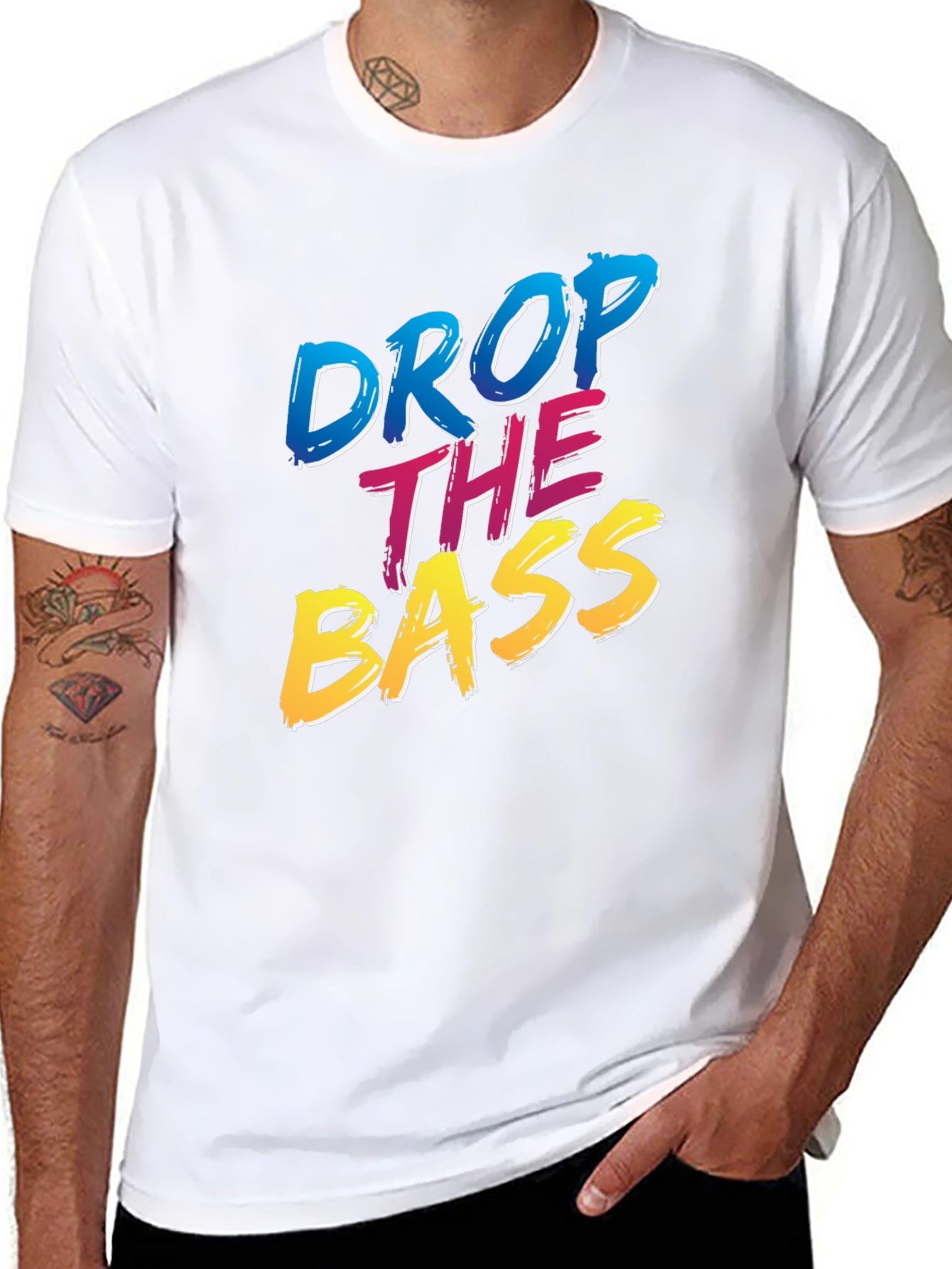 Drop The Bass T-Shirt - Black Cotton Blend