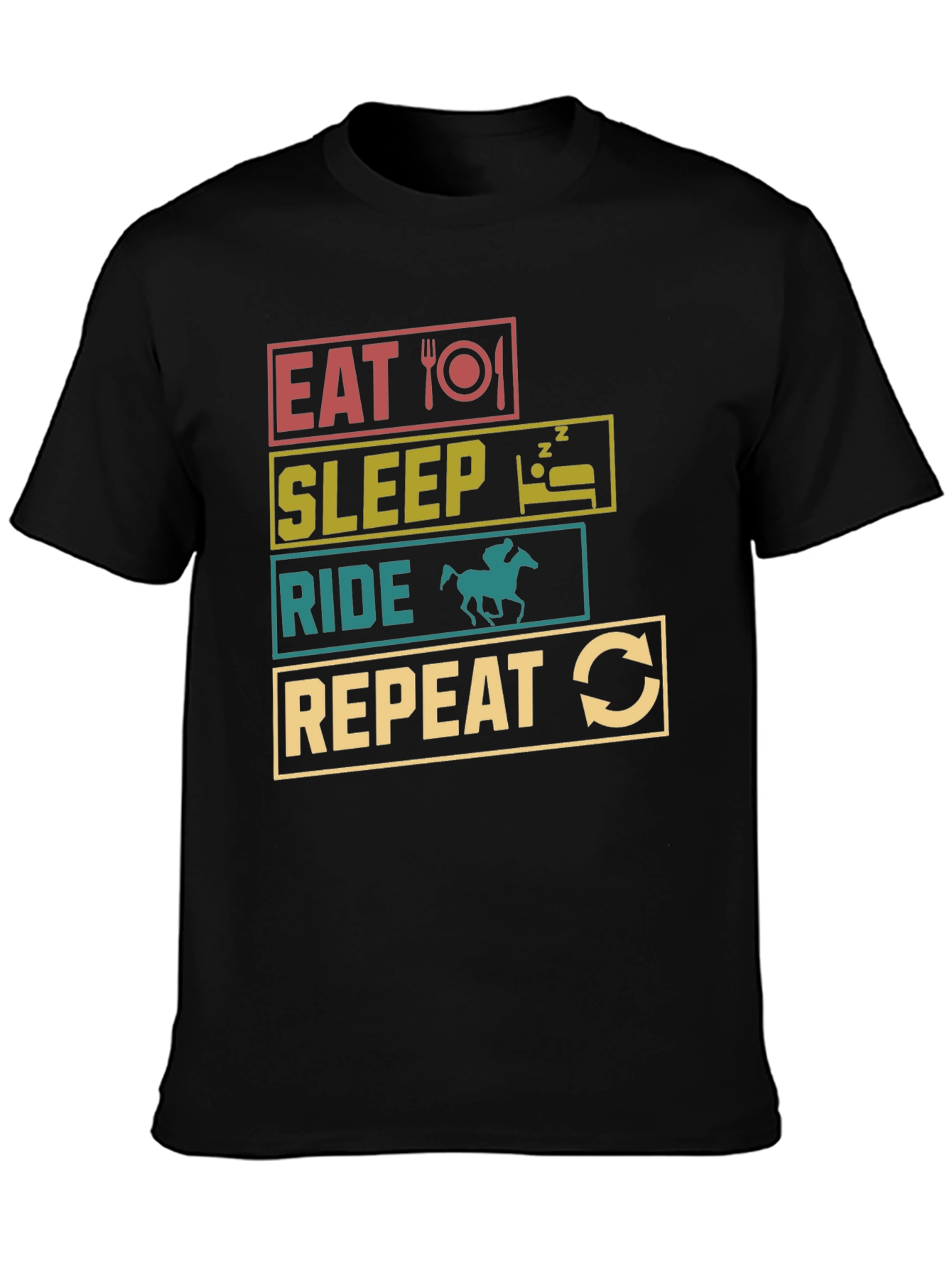 Eat Sleep Ride Repeat T-Shirt - Equestrian Life Tee