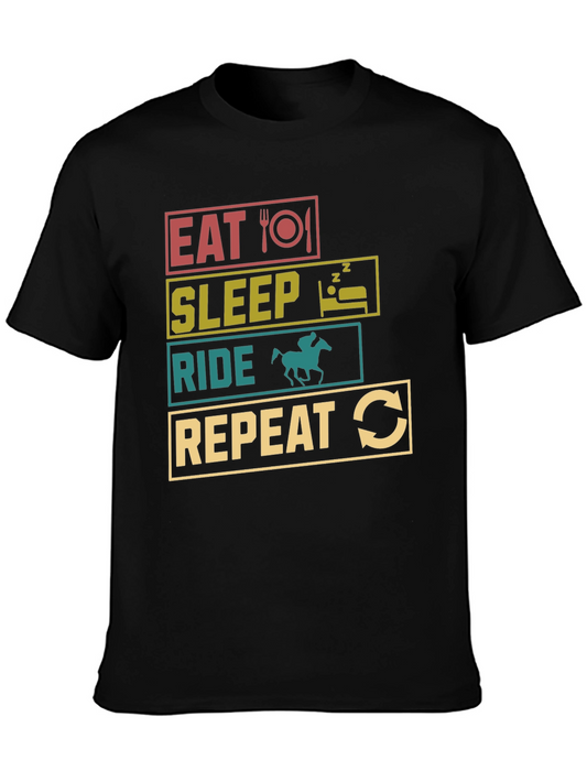Eat Sleep Ride Repeat T-Shirt - Equestrian Life Tee