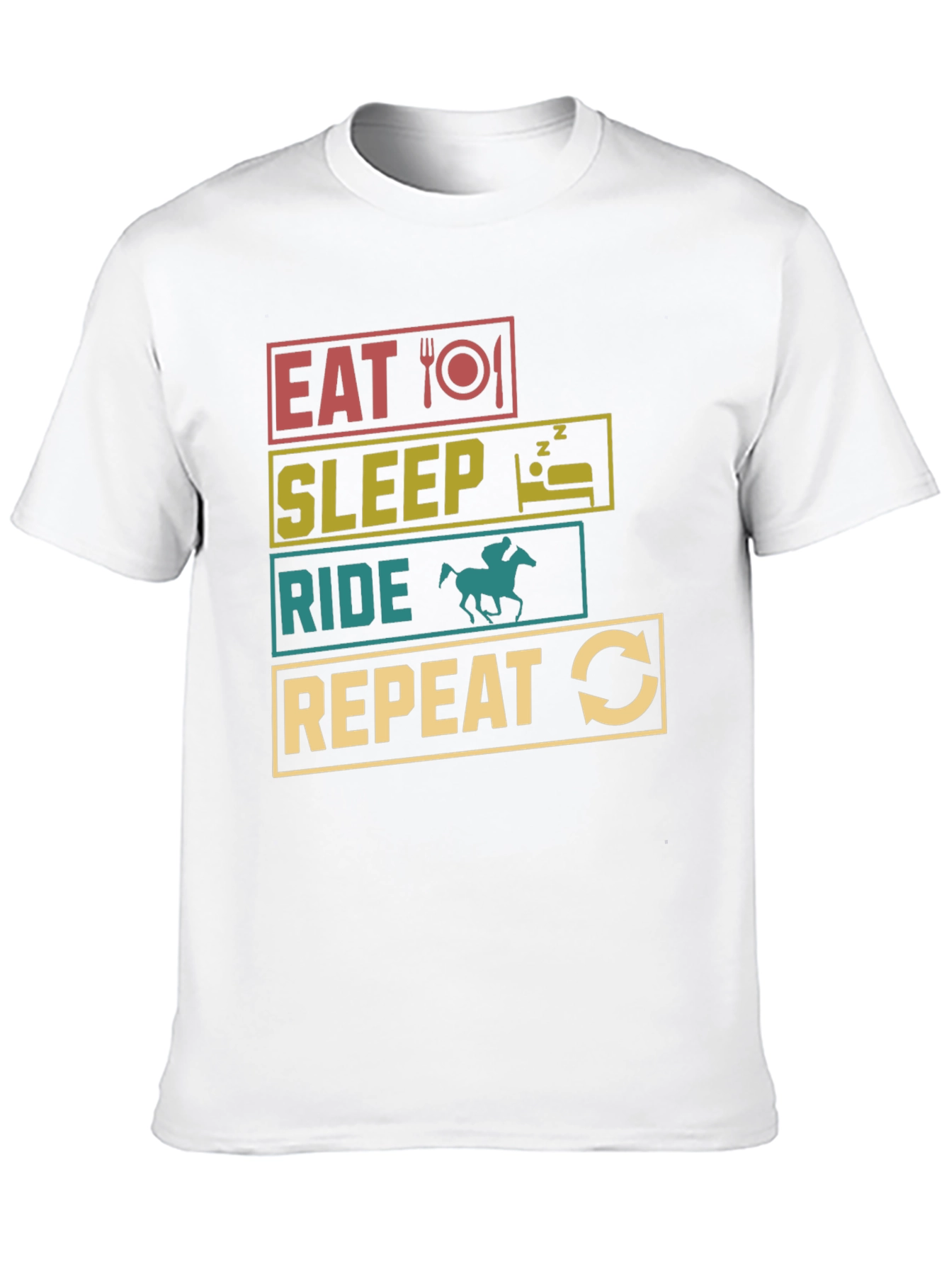 Eat Sleep Ride Repeat T-Shirt - Equestrian Life Tee