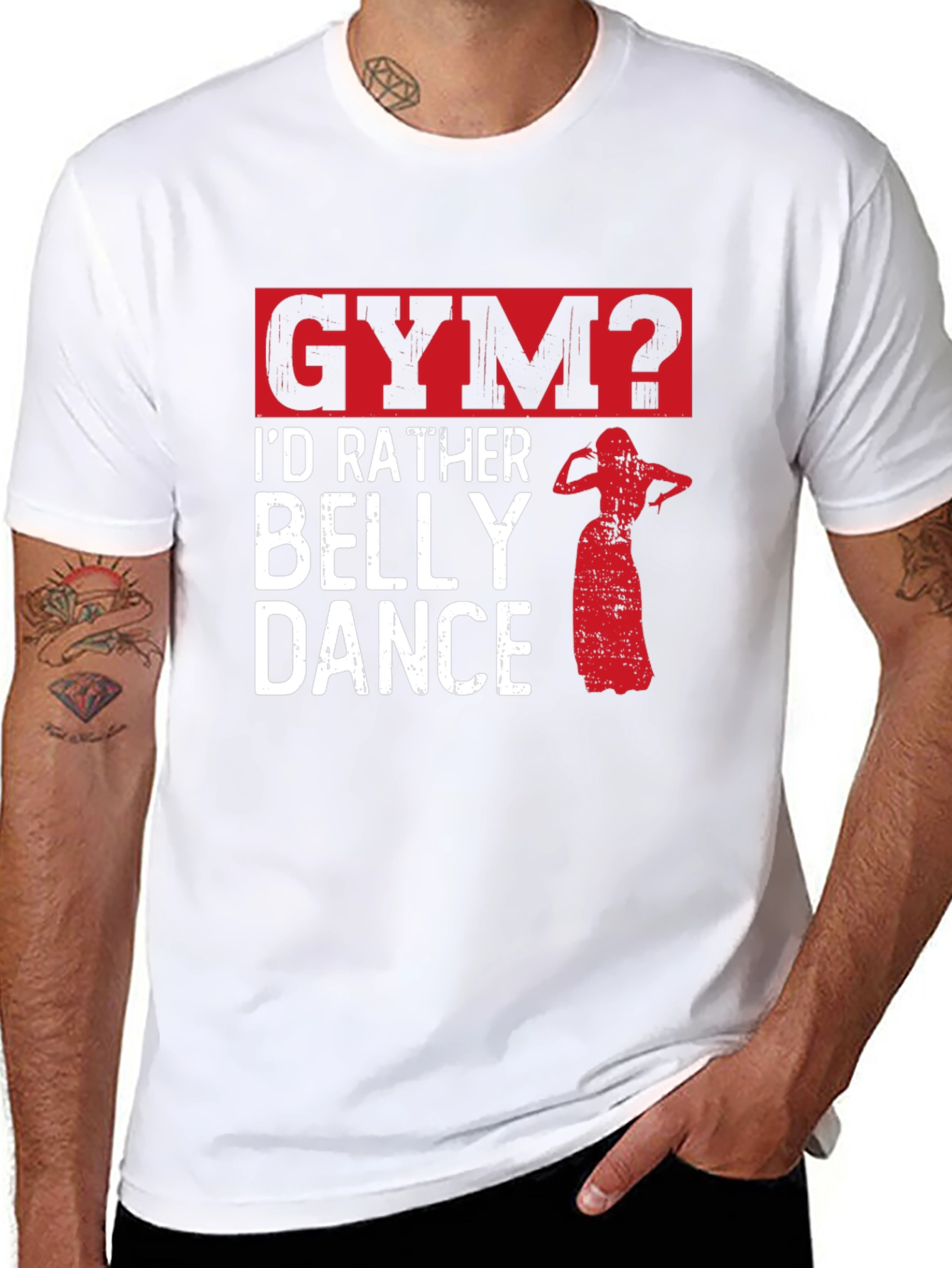 Funny Belly Dance T-Shirt - Gym? Id Rather Dance