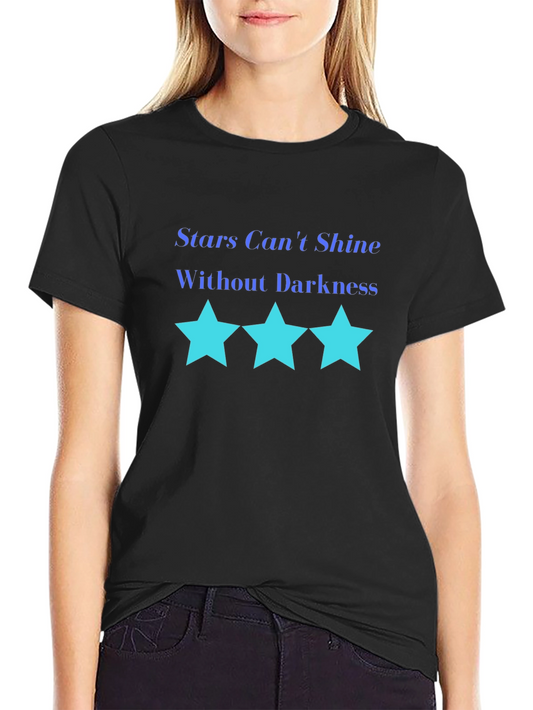 Inspirational Stars Graphic Black T-Shirt